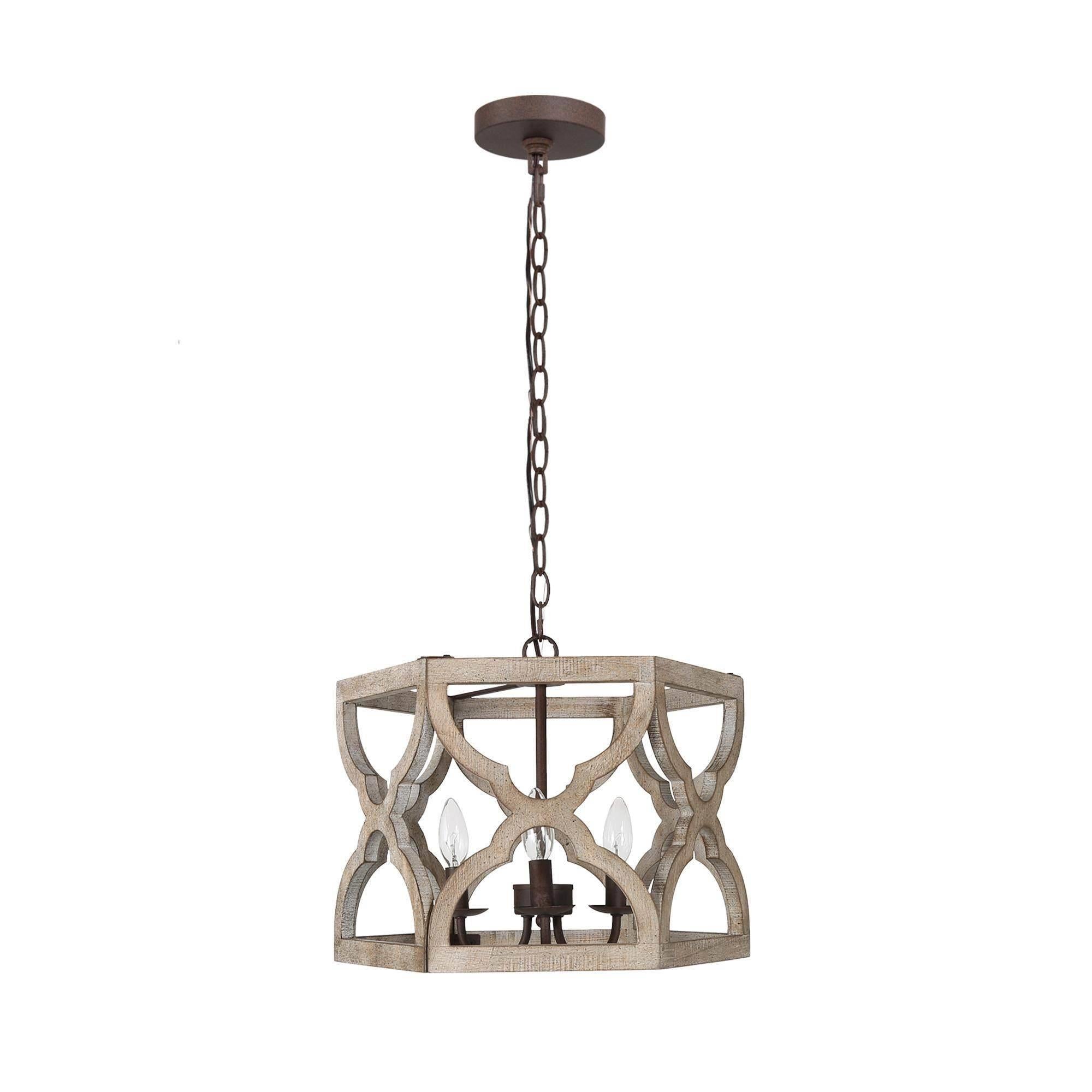 Hippometiph 3-Light Small Wood Chandelier
