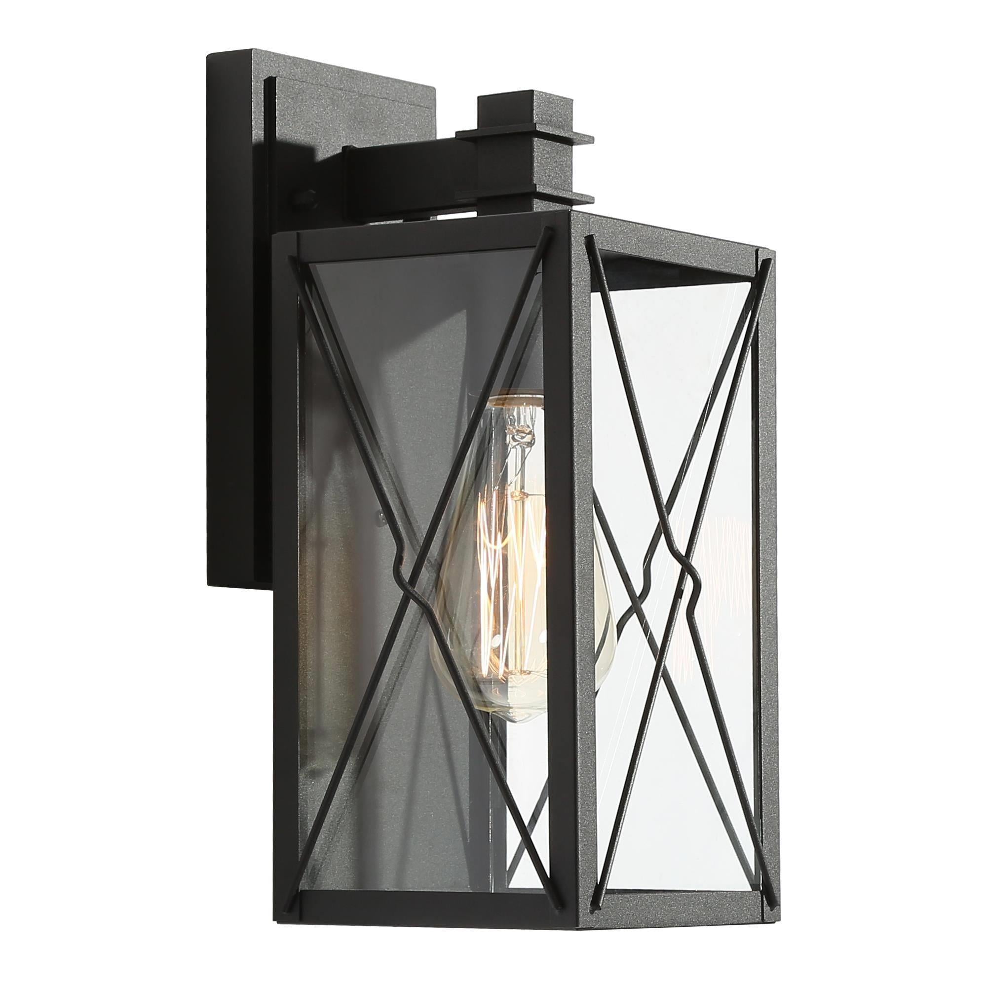 Atvorid 12"H 1-Light Black Outdoor Wall Light