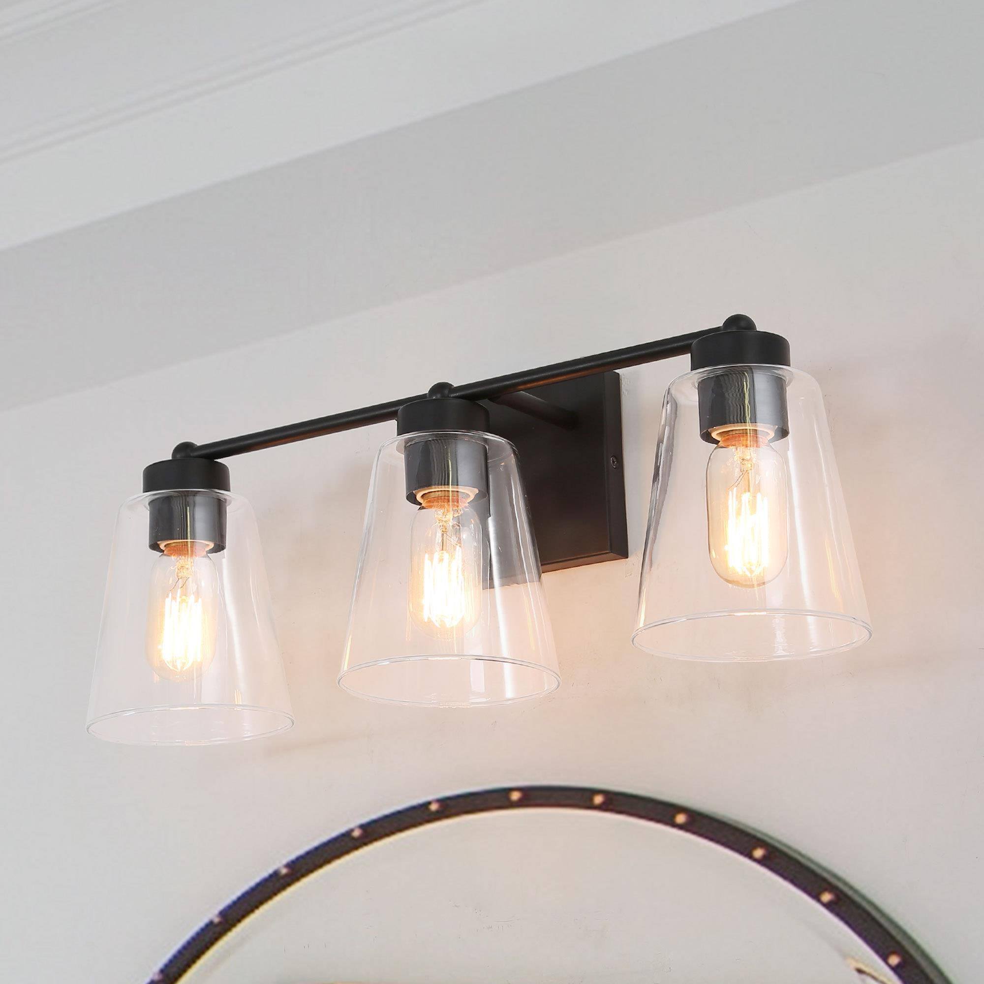 Barry 3-Light Black Vanity Light
