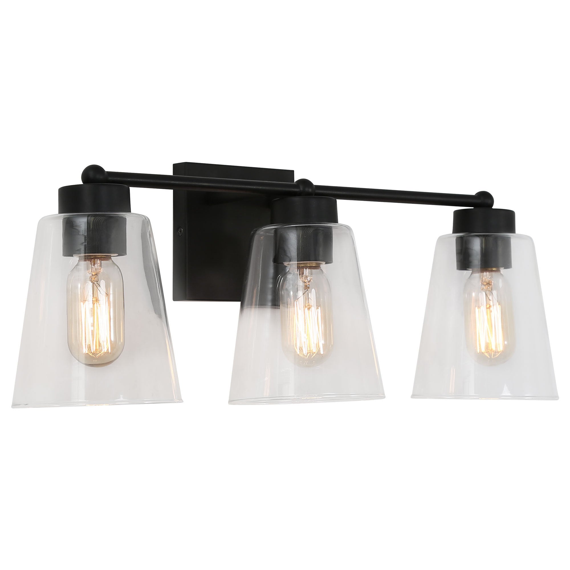 Barry 3-Light Black Vanity Light