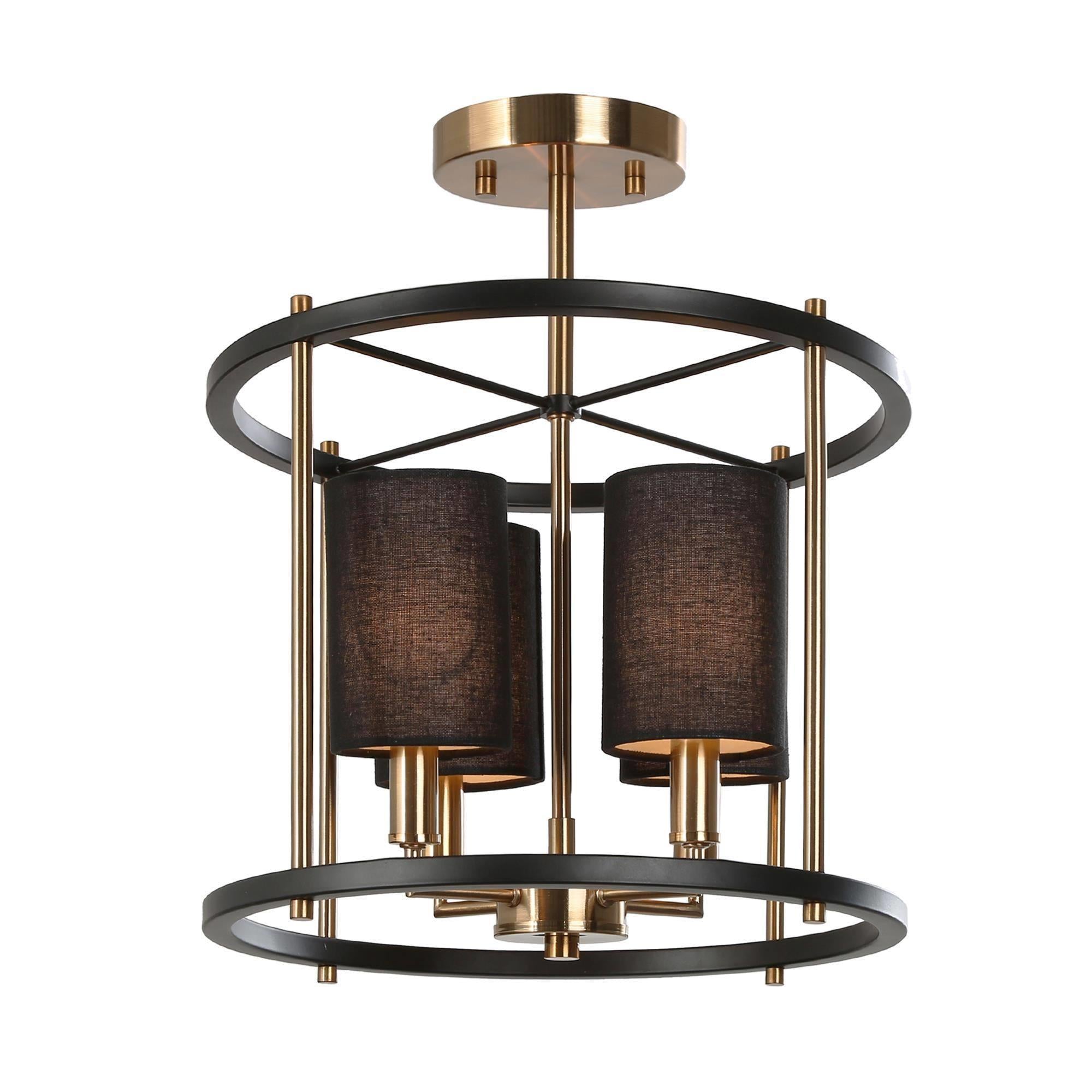 Calyptra 4-Light Mini Black Semi-Flush-Mount Light