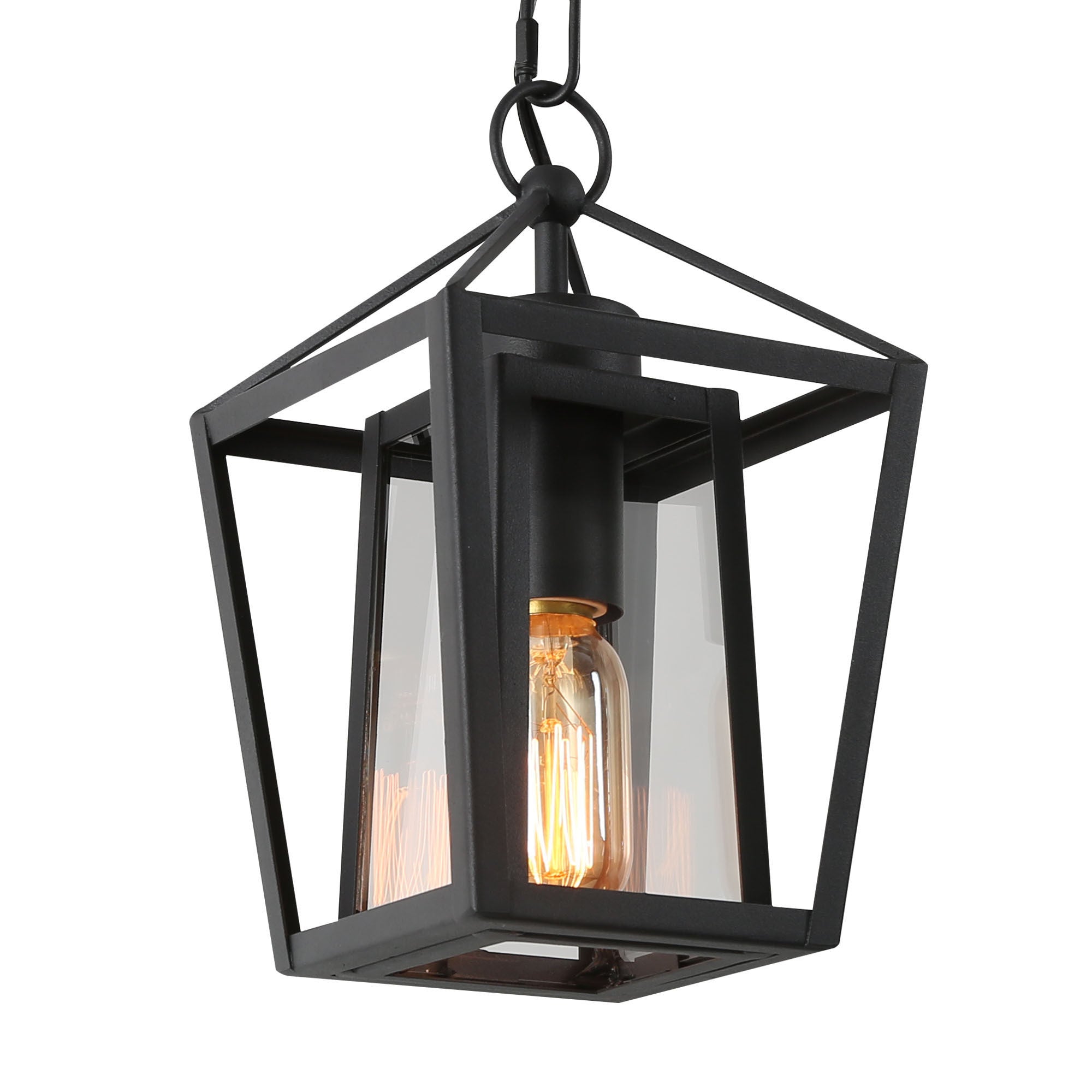 Epodtenve 1-Light Mini Black Outdoor Pendant Light