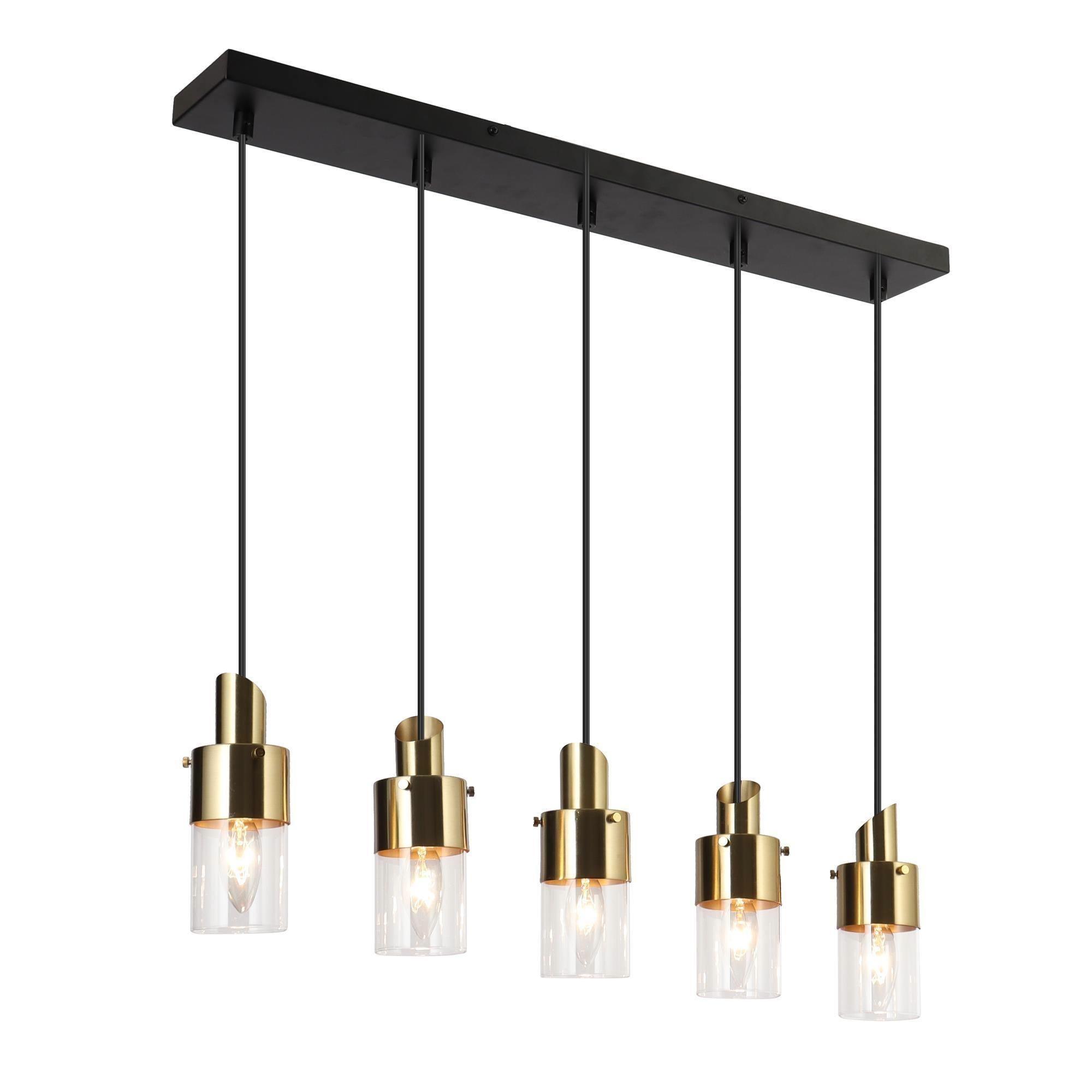 5-Light Linear Chandelier Glass Island Lights