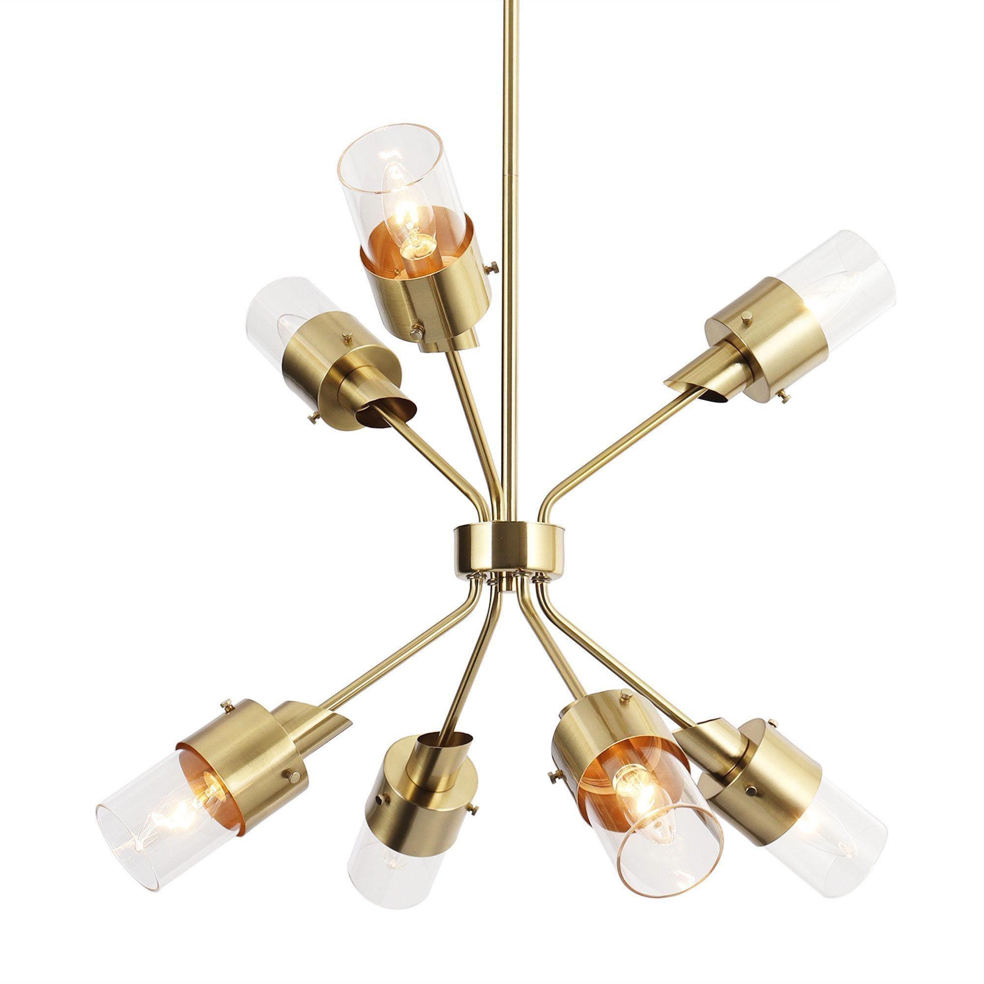 Modern Gold 7-Light Sputnik Chandelier