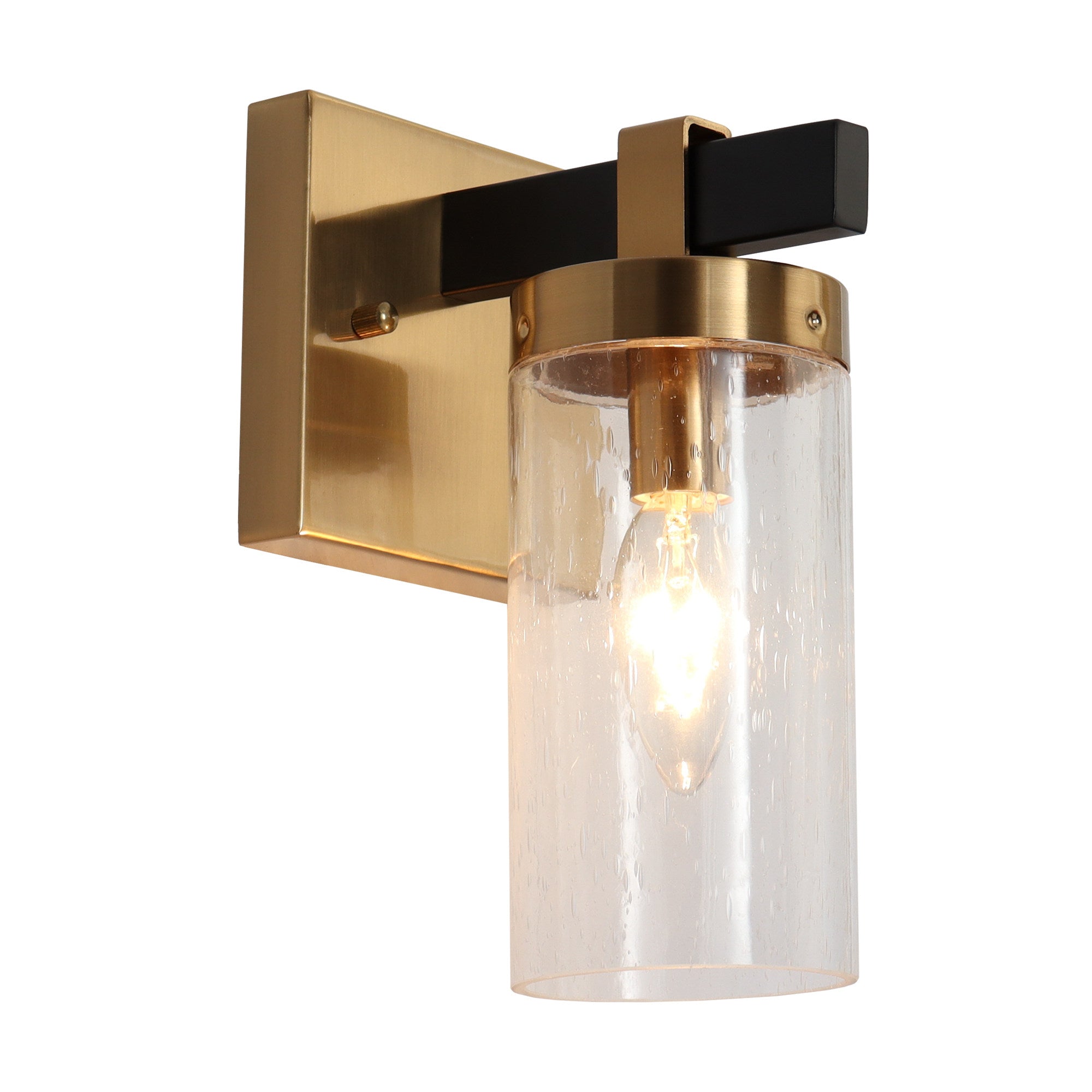 Sean 1-Light Black and Gold Vanity Light