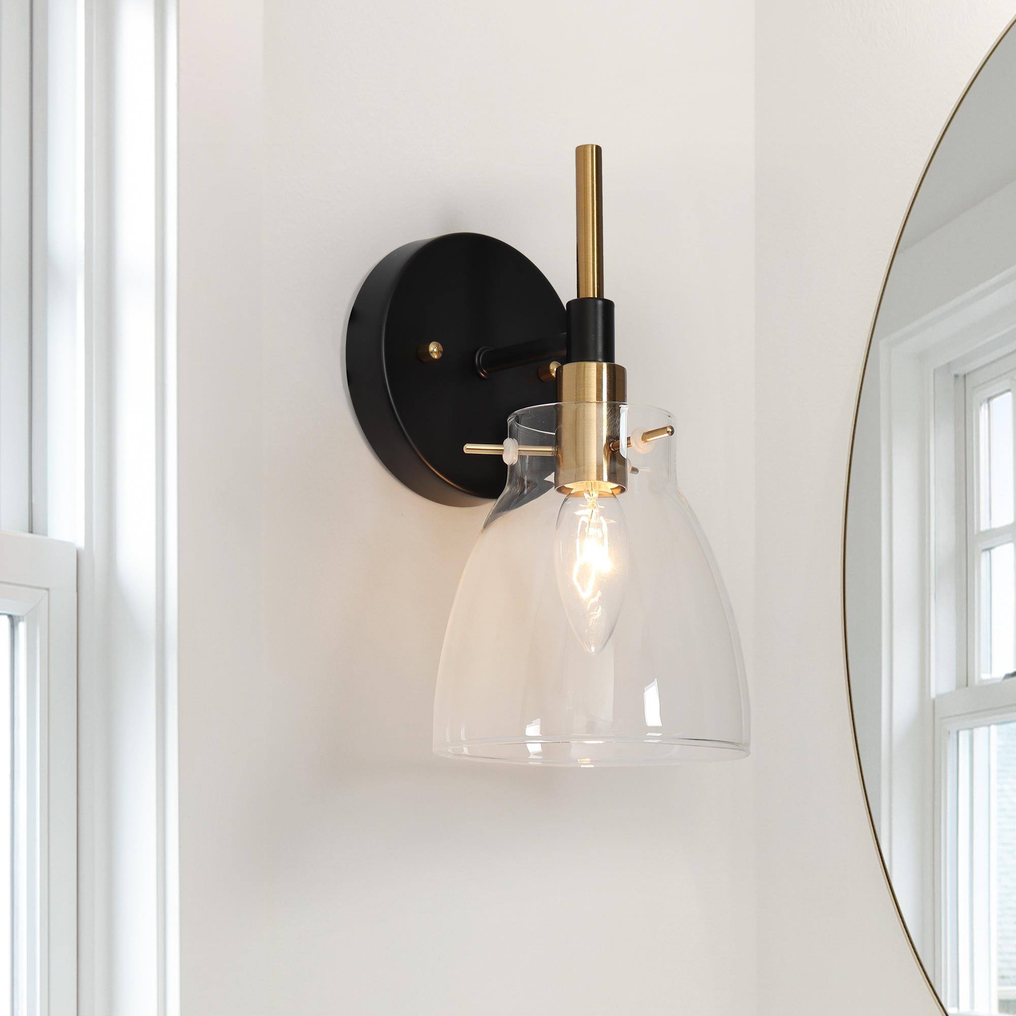 Aviannaiser 1-Light Black and Brass Vanity Light