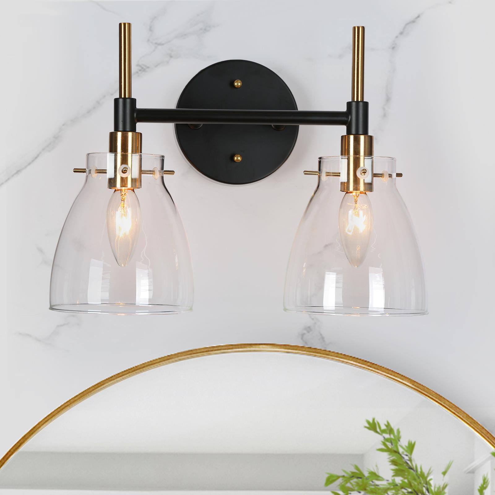 Aviannaiser 1-Light Black and Brass Vanity Light