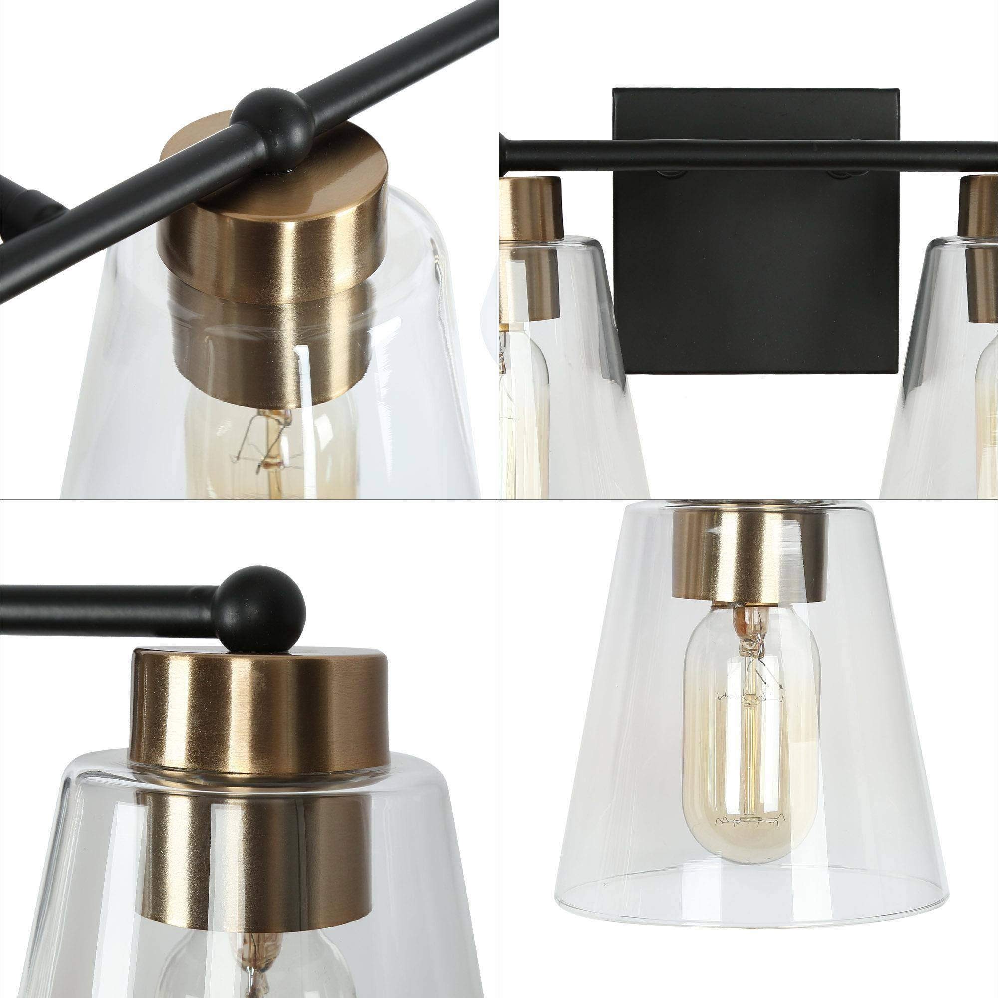 Barry 4-Light Black and Brass Vanity Light