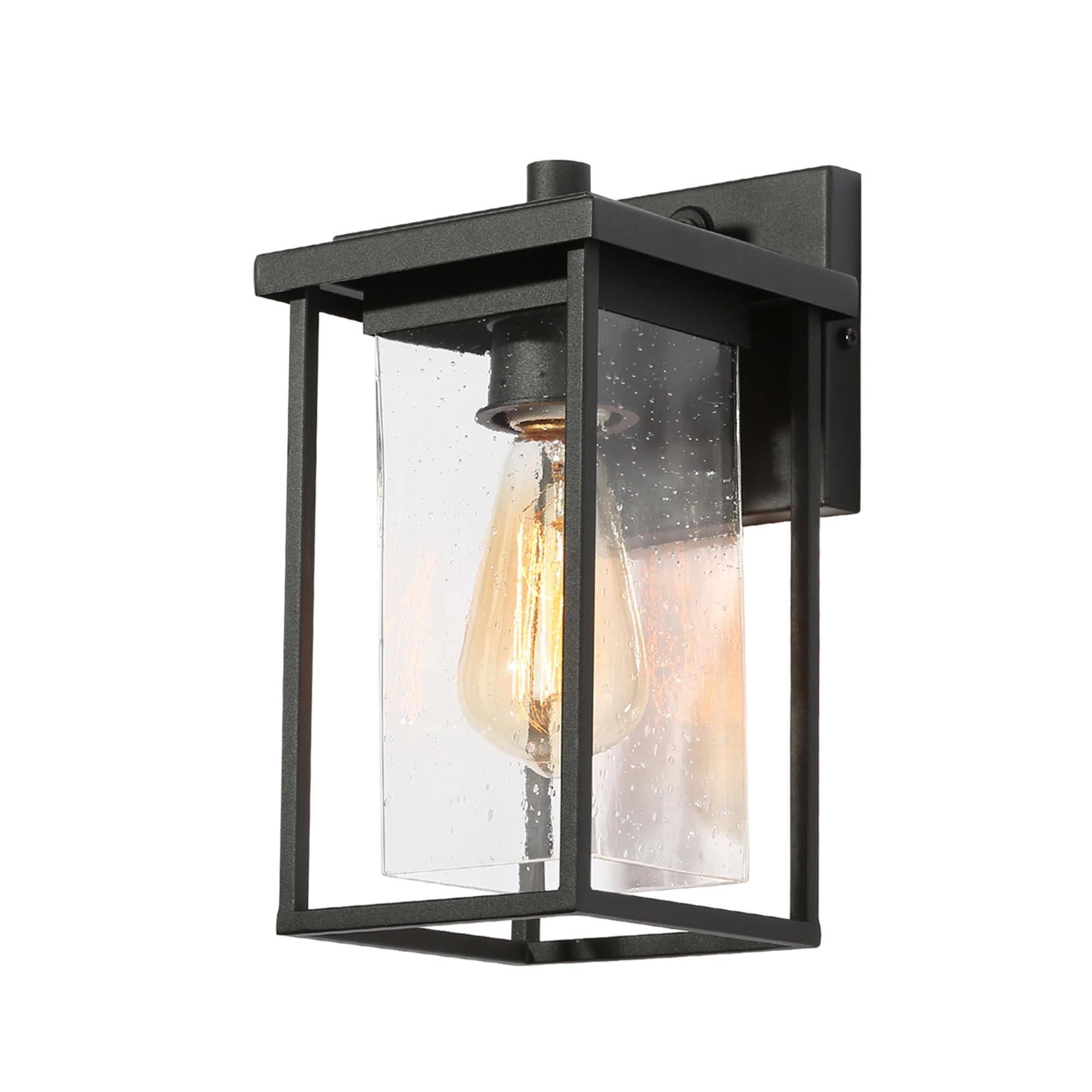 Nechulcx 11"H 1-Light Black Outdoor Wall Light Set of 2