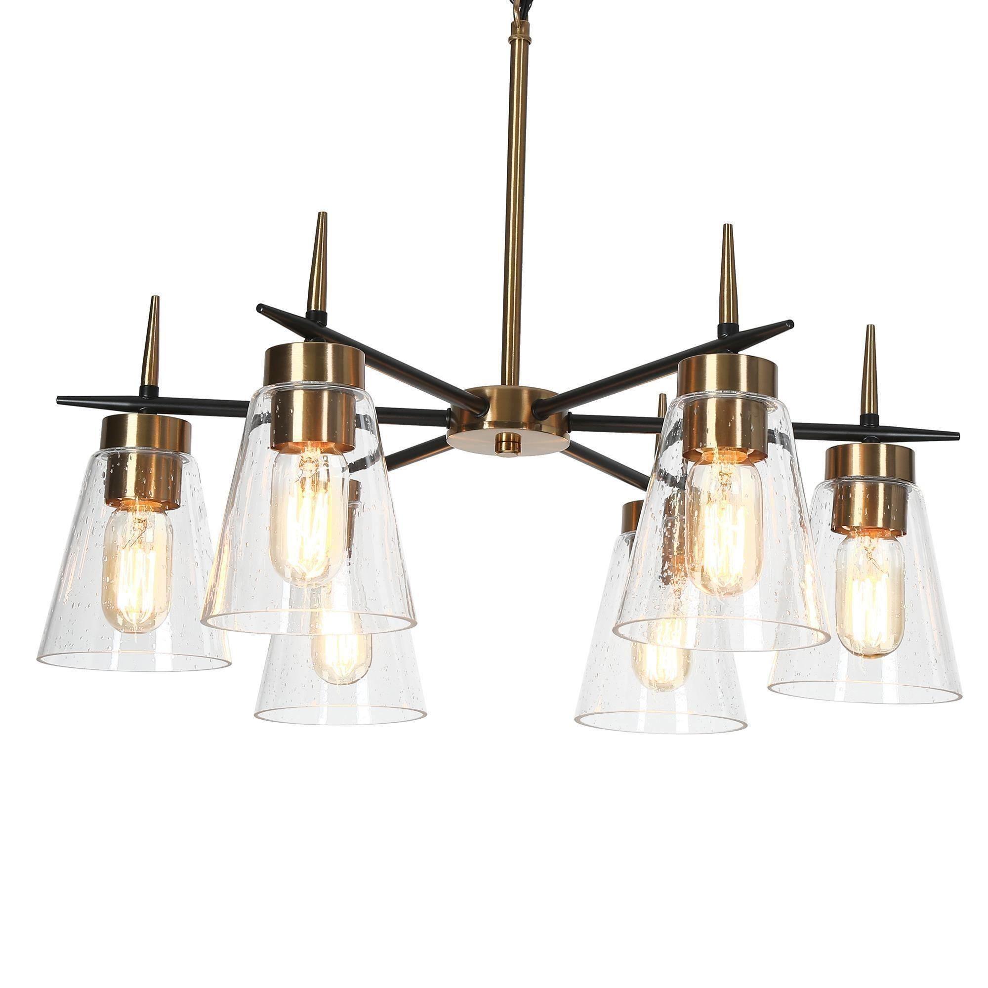 6-Light Glass Wheel Chandeliers
