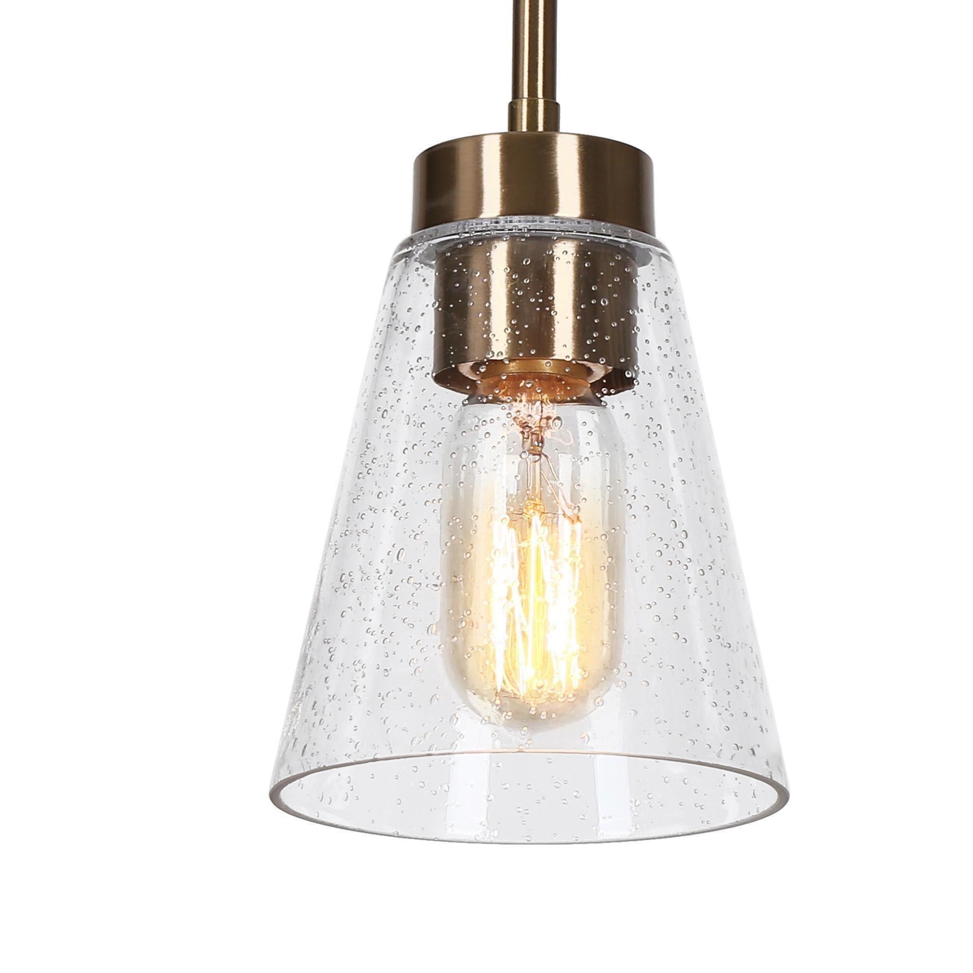 1-Light Gold Glass Pendant Lights