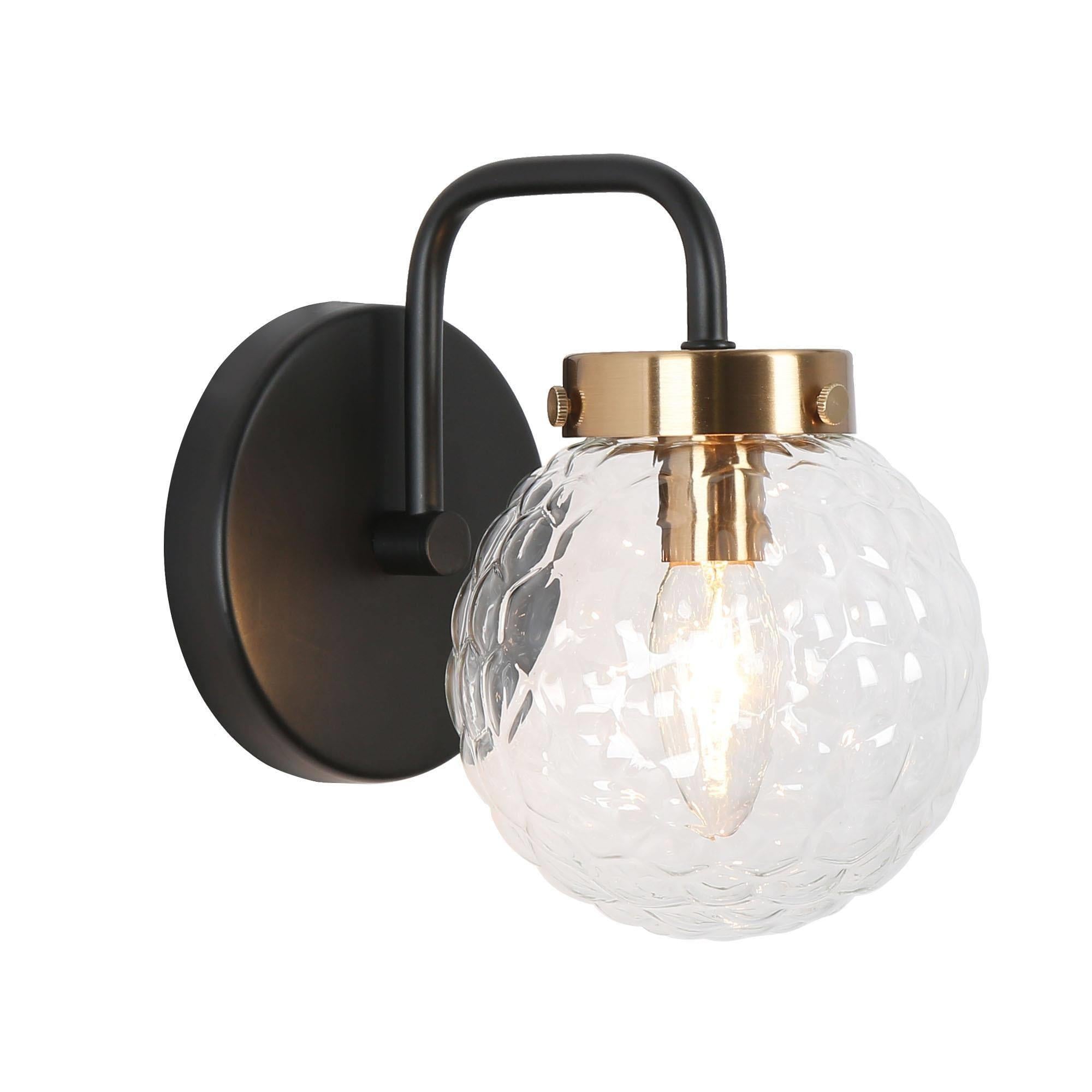 Astrid 1-Light Black and Brass Vanity Light