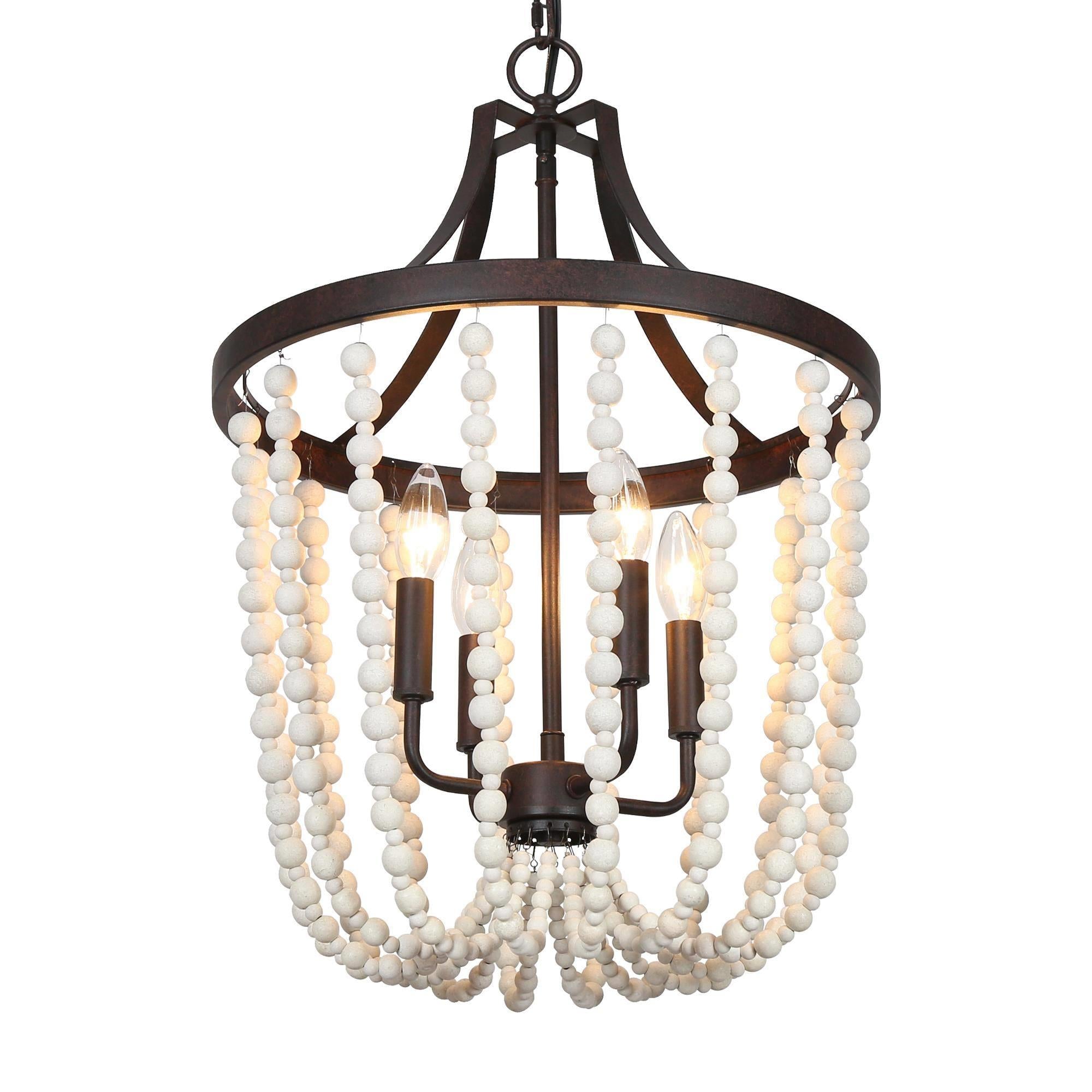 Binturong 4-Light Small Wood Chandelier