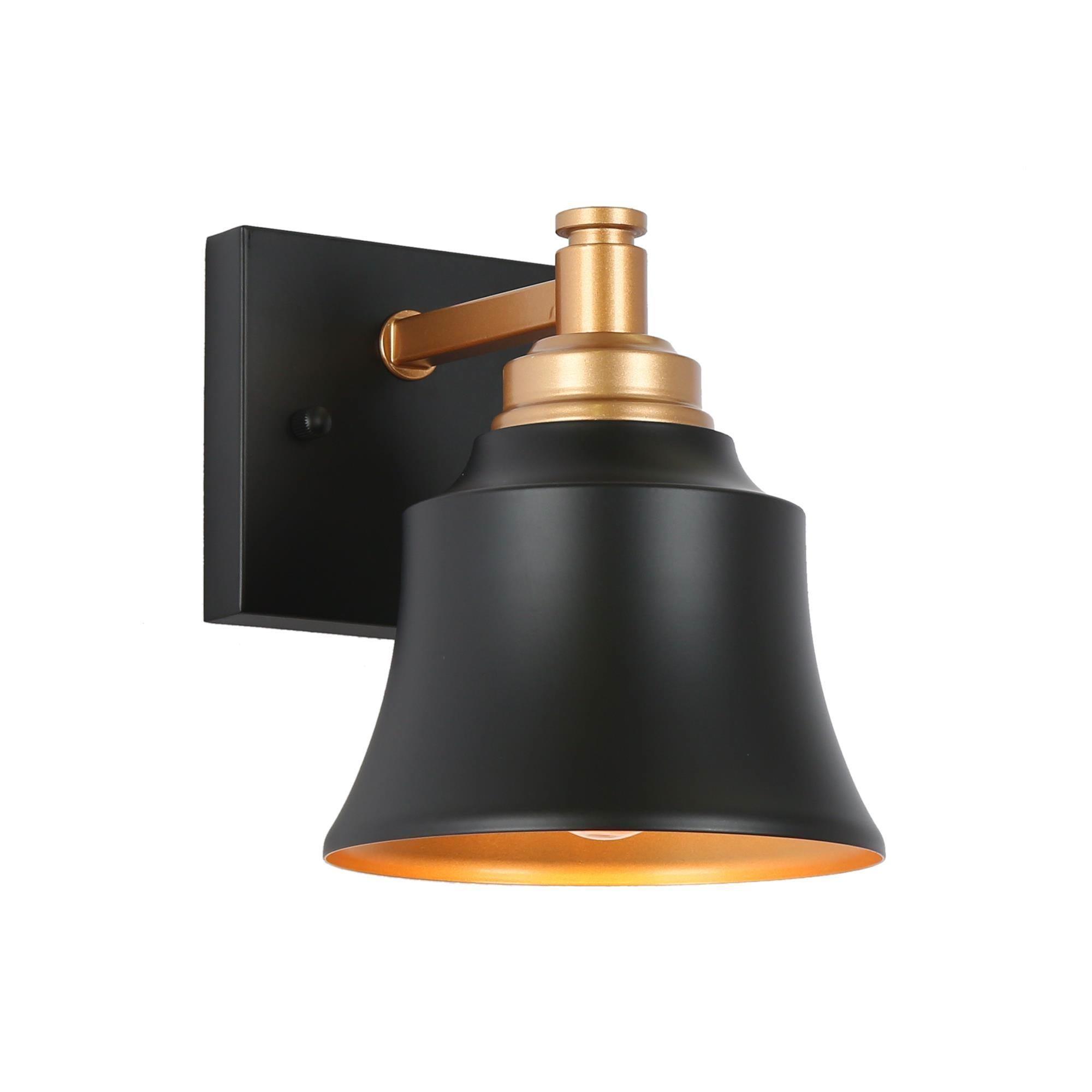 1-Light Bath Vanity Lights Black Gold Wall Sconces