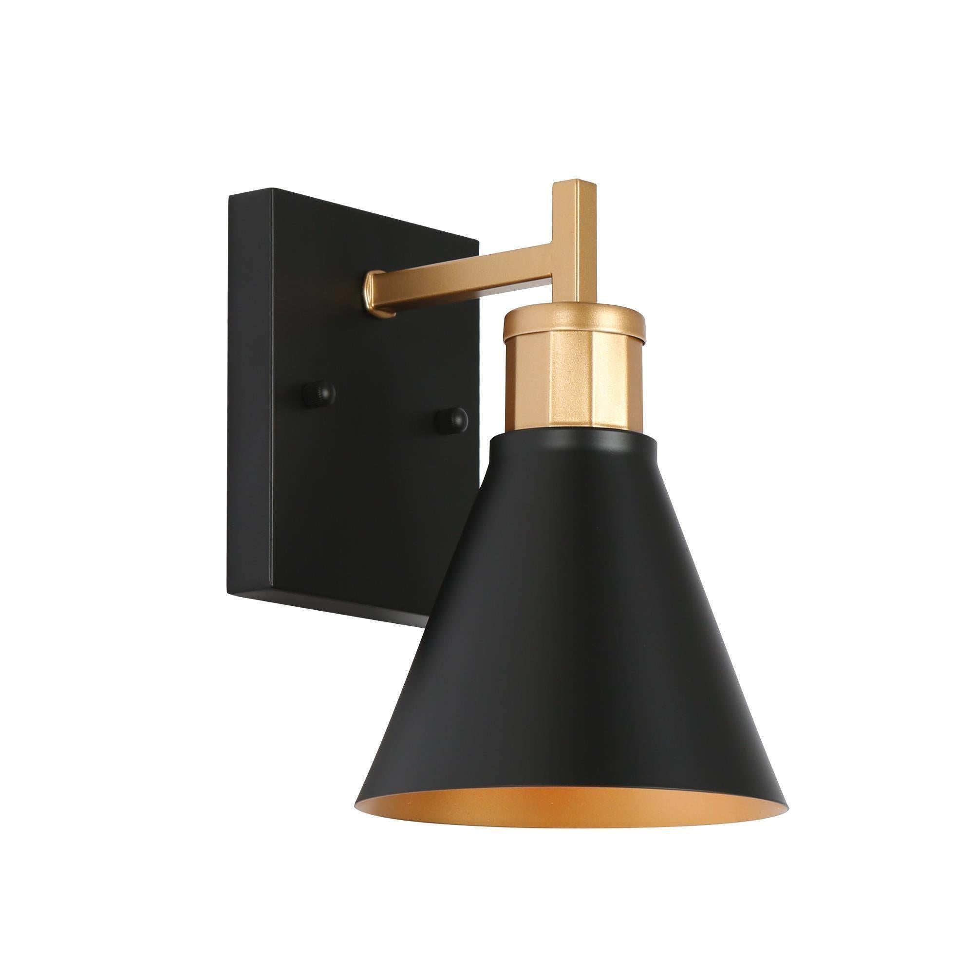 Umbralicious 1-Light Modern Black and Gold Indoor Wall Sconces