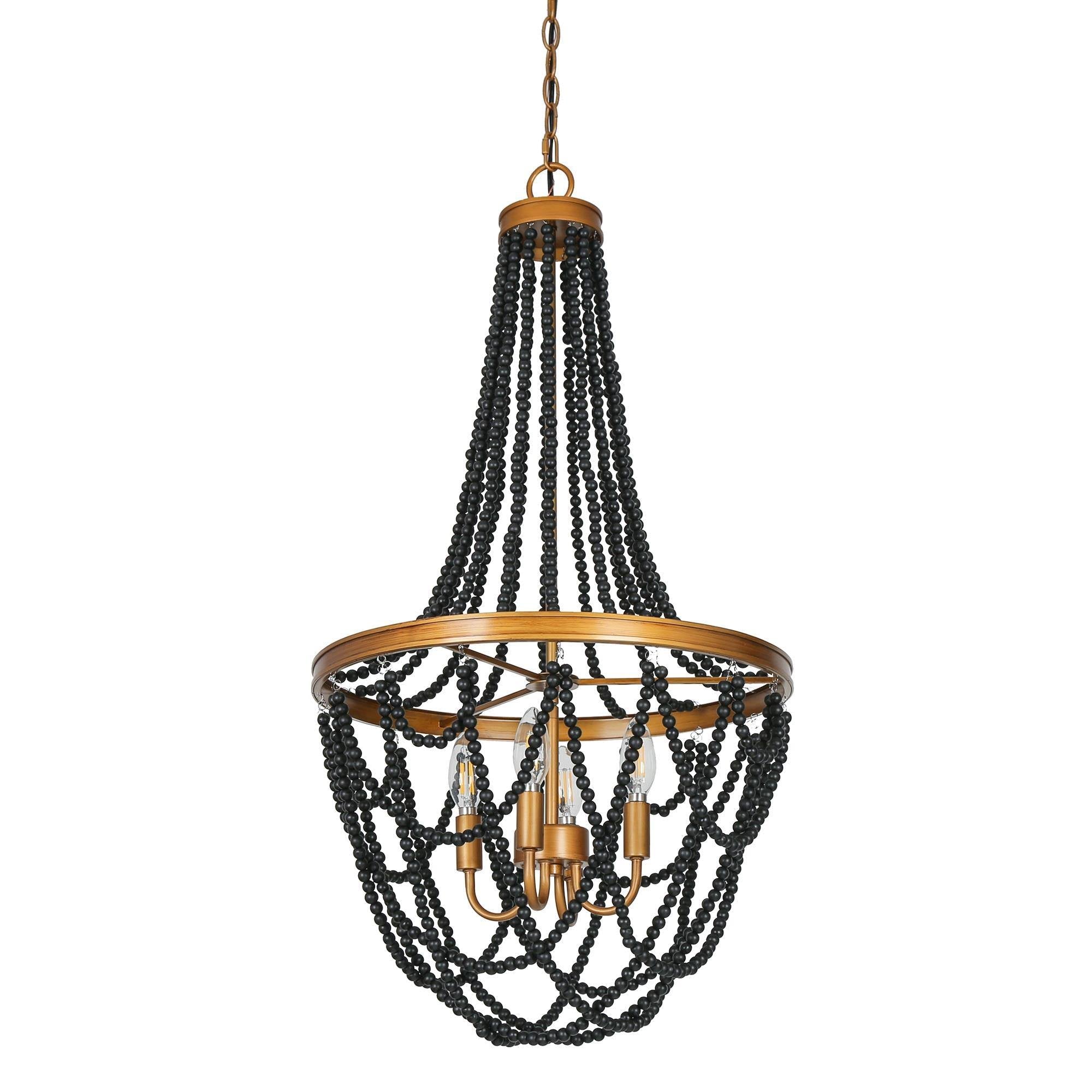 Mushrooms 4-Light Small Black Chandelier