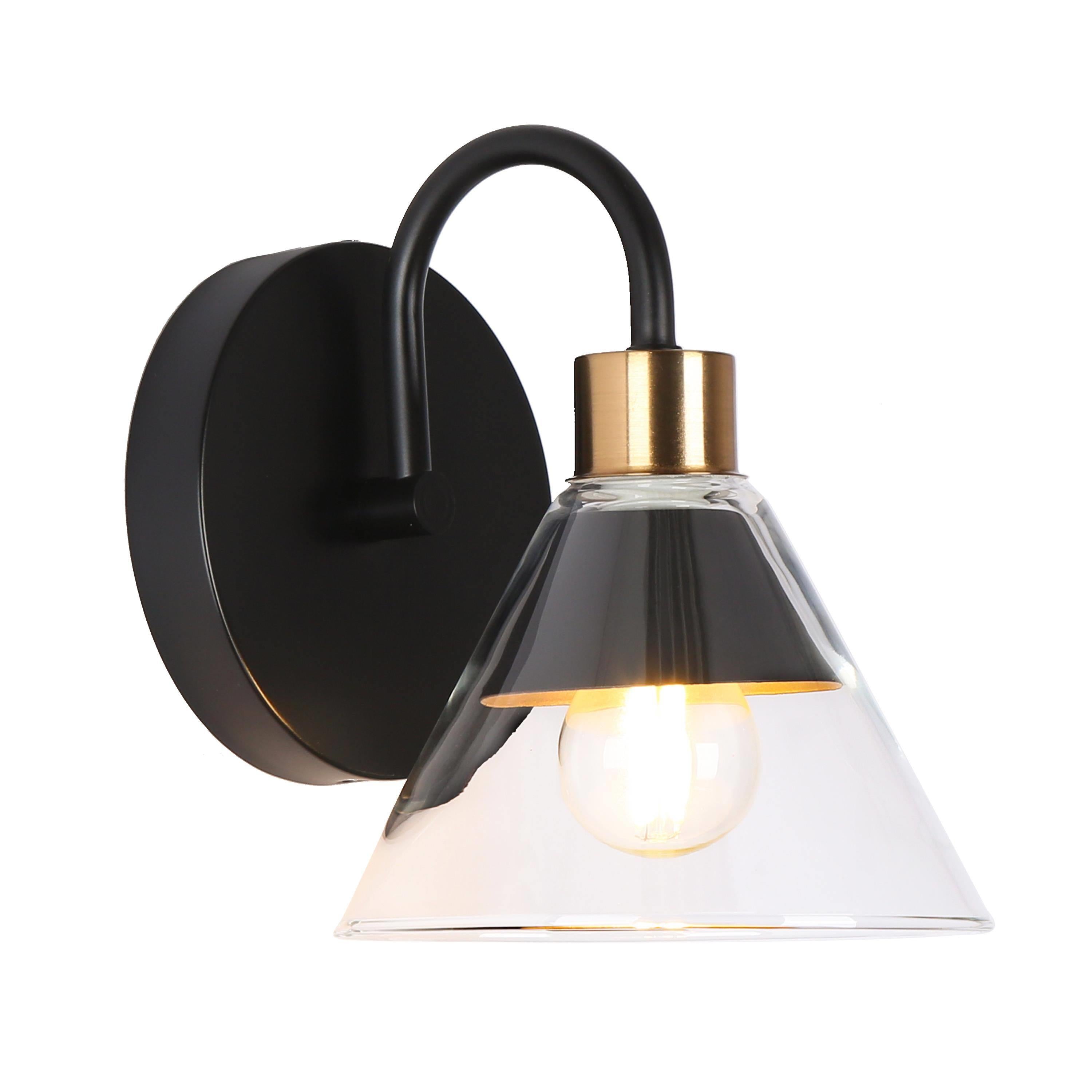 Moolidish 1-Light Black and Gold Vanity Light