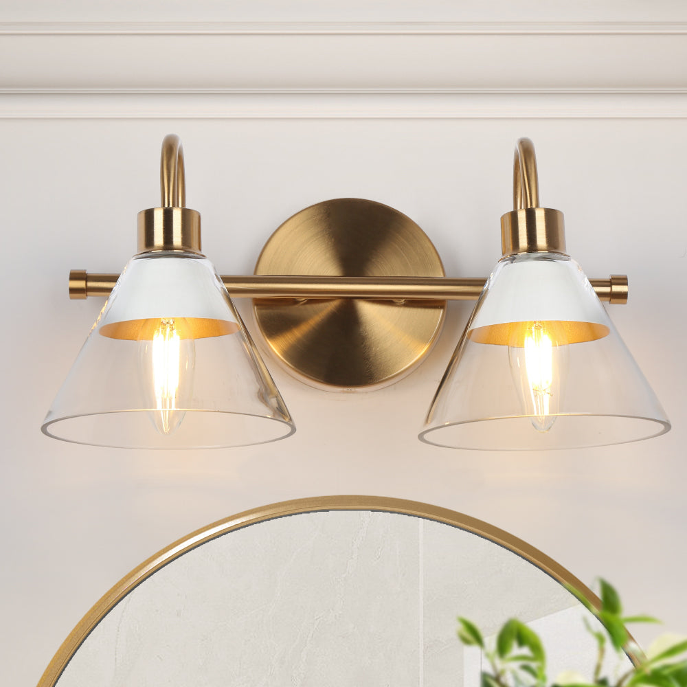 Jay 1-Light White and Gold Vanity Light