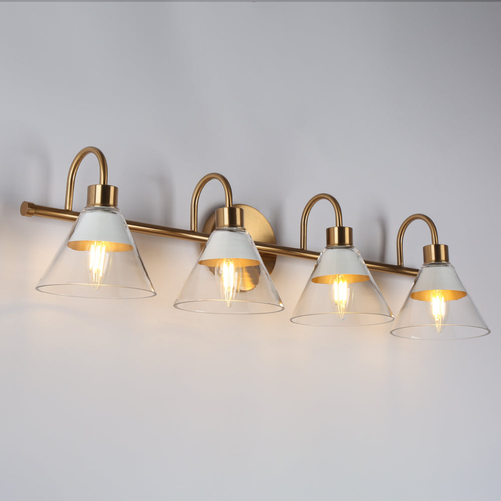 Jay 1-Light White and Gold Vanity Light