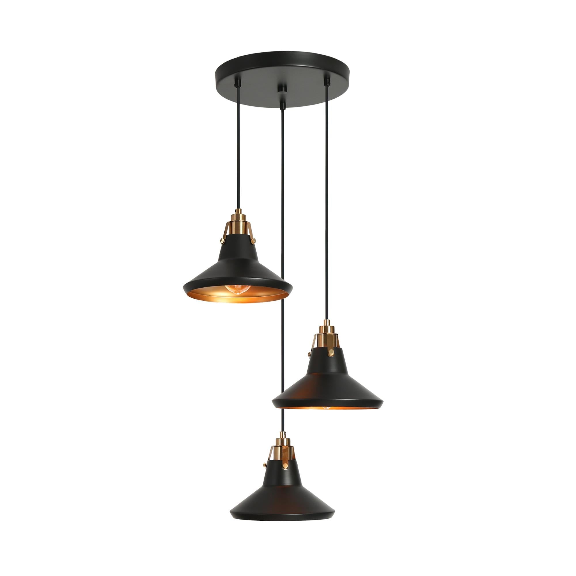 Tencanonia 3-Light Small Black Chandelier