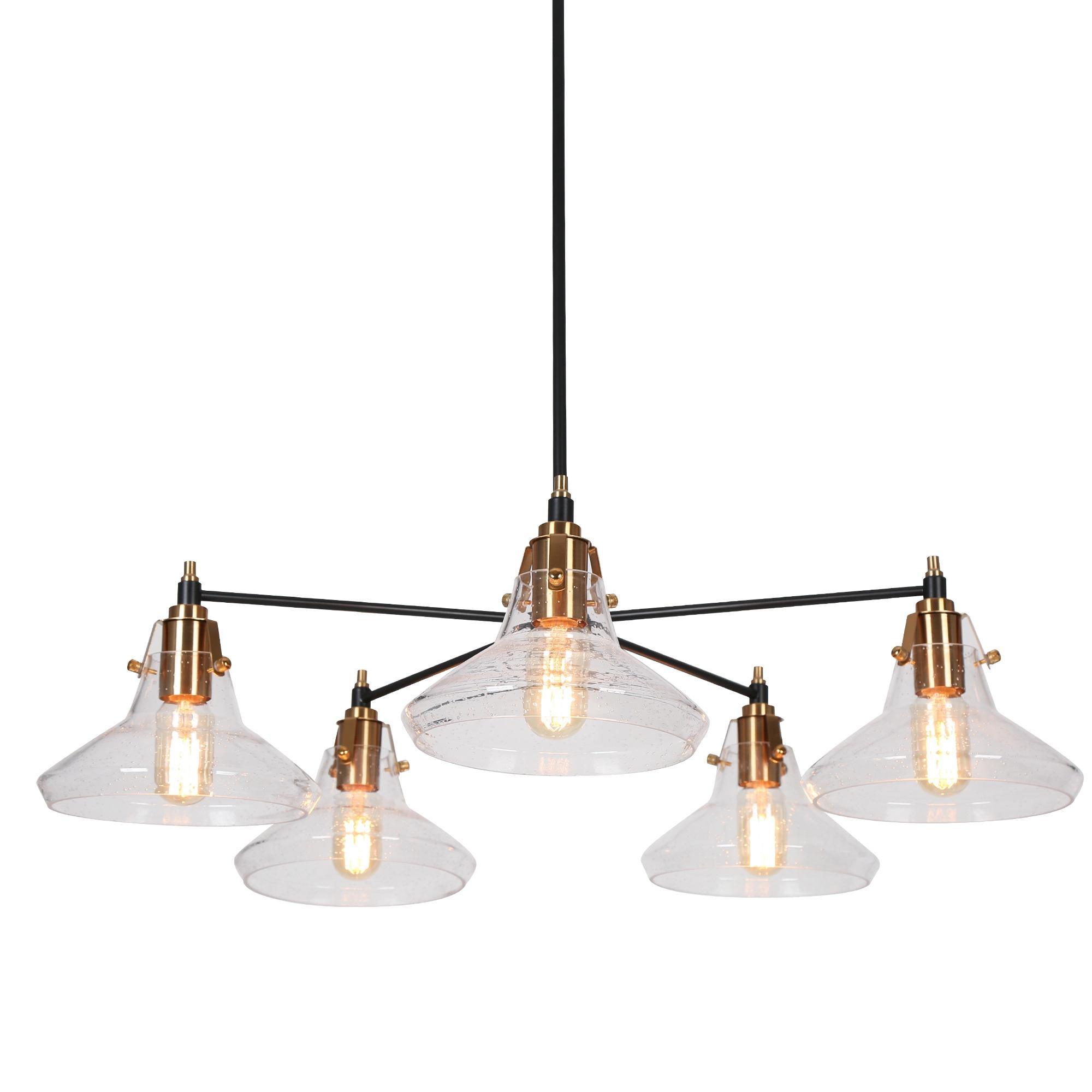 5-Light Glass Wheel Chandeliers