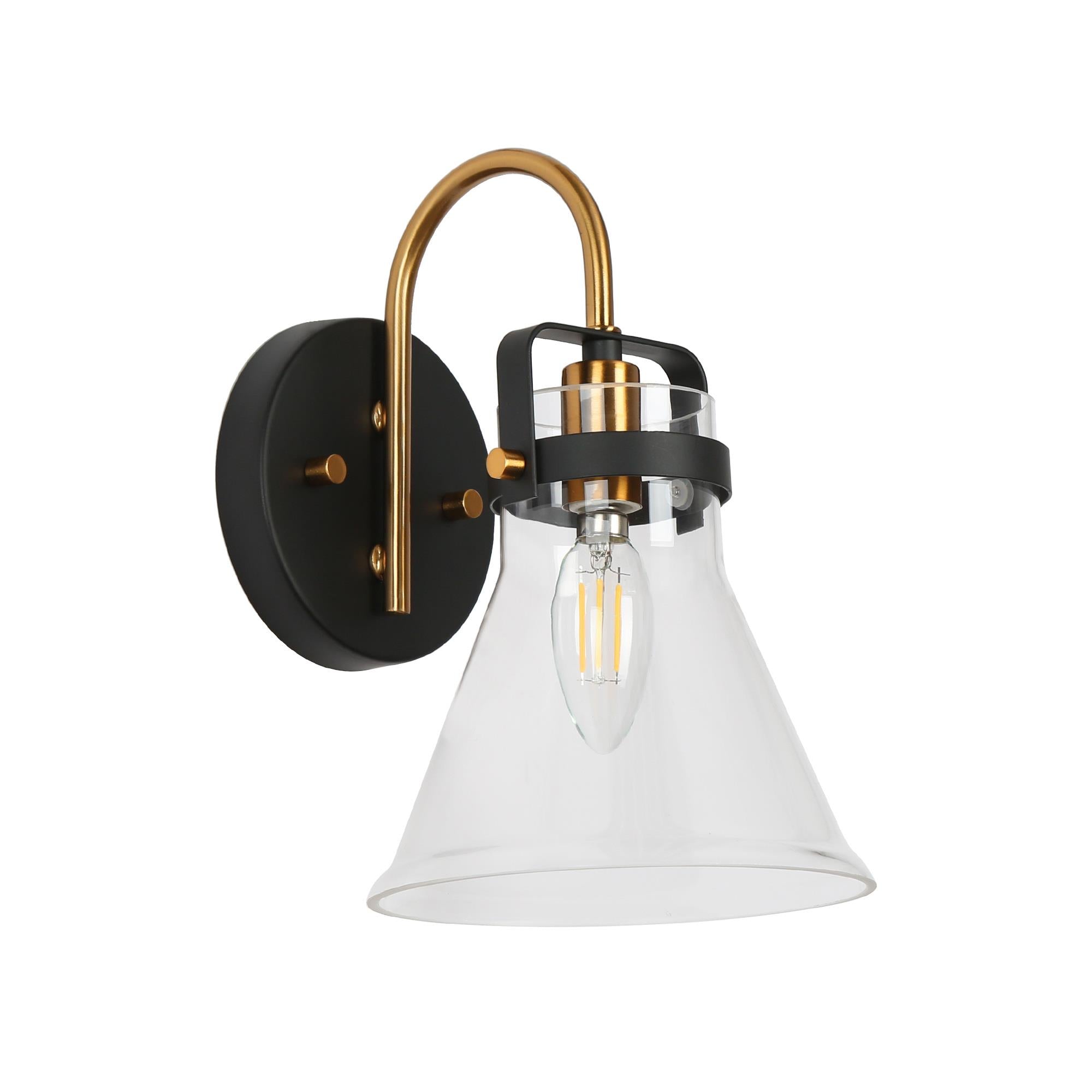 Xylophonist 1-Light Black and Gold Vanity Light