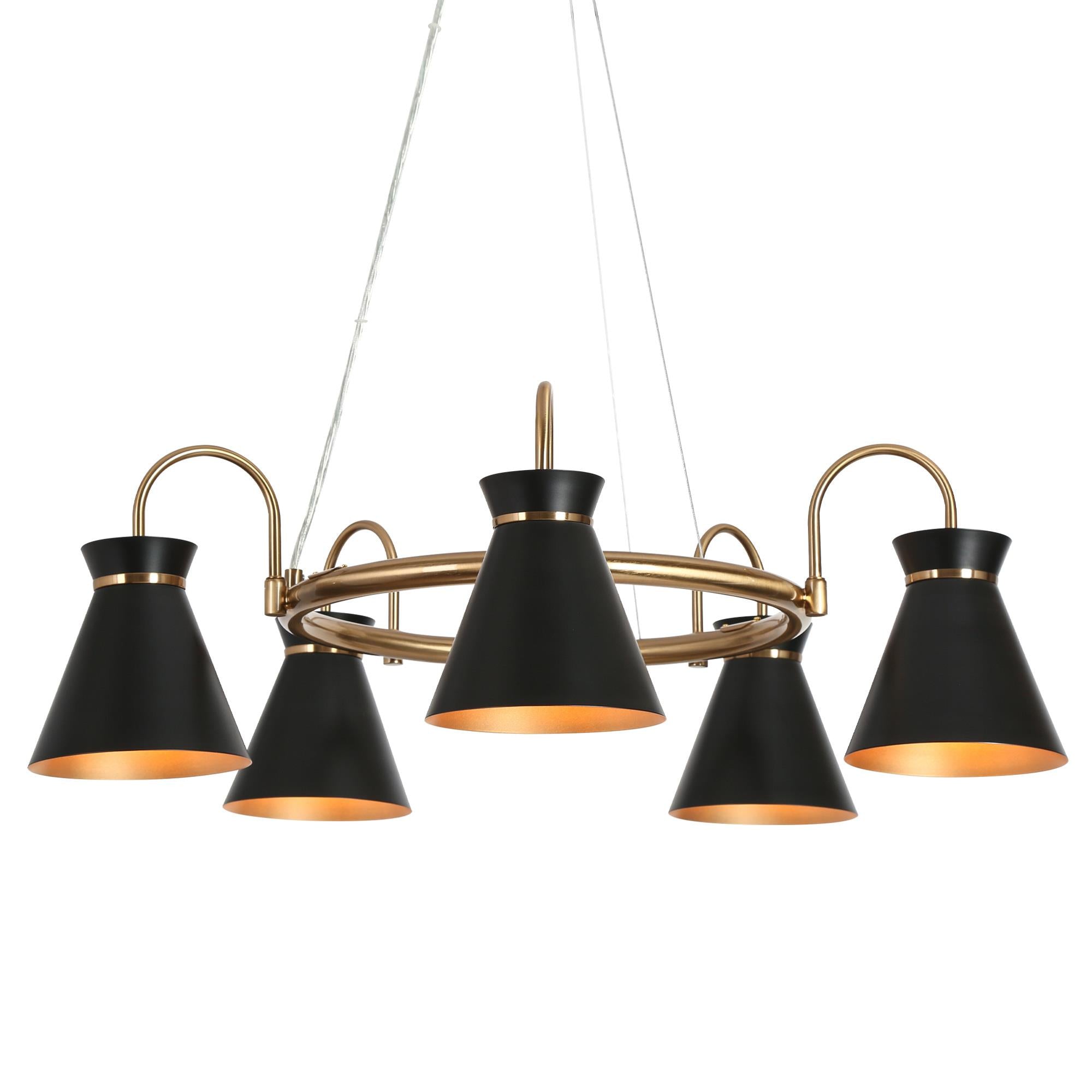 Noah 5-Light Large Black Chandelier