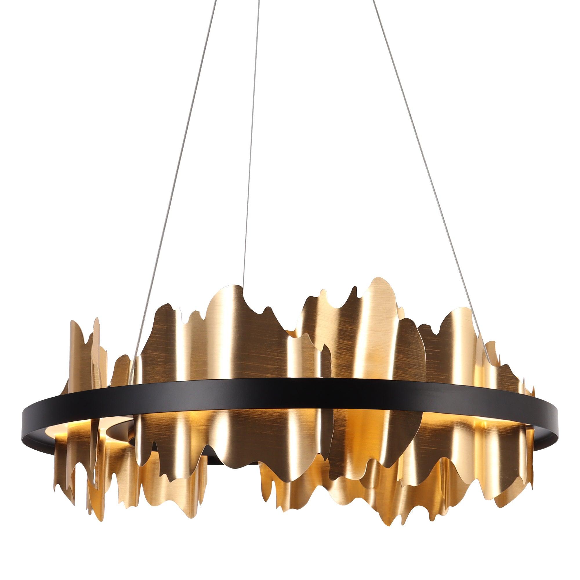1-Light LED Black Gold Chandelier