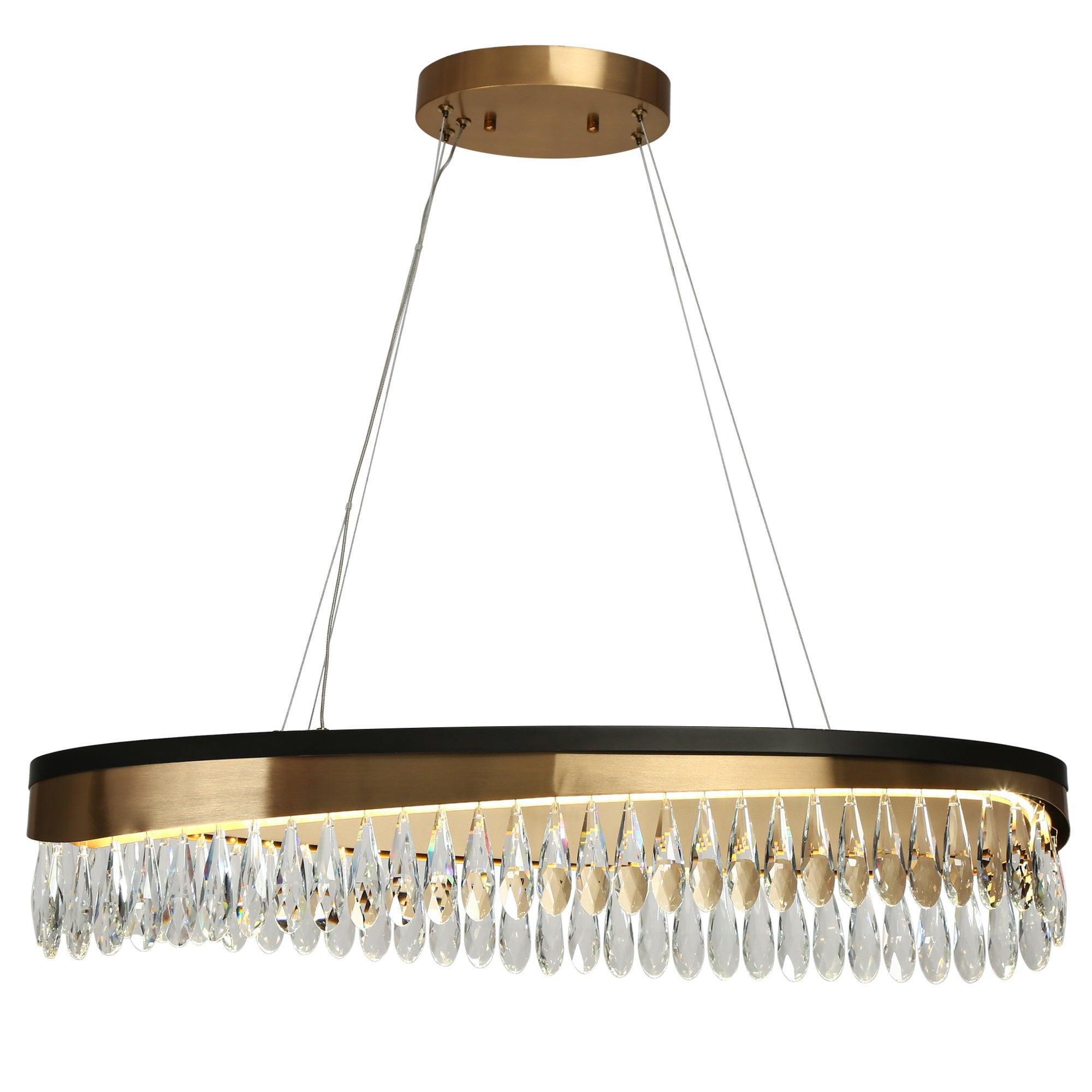 1-Light LED Crystal Kitchen Island Chandelier