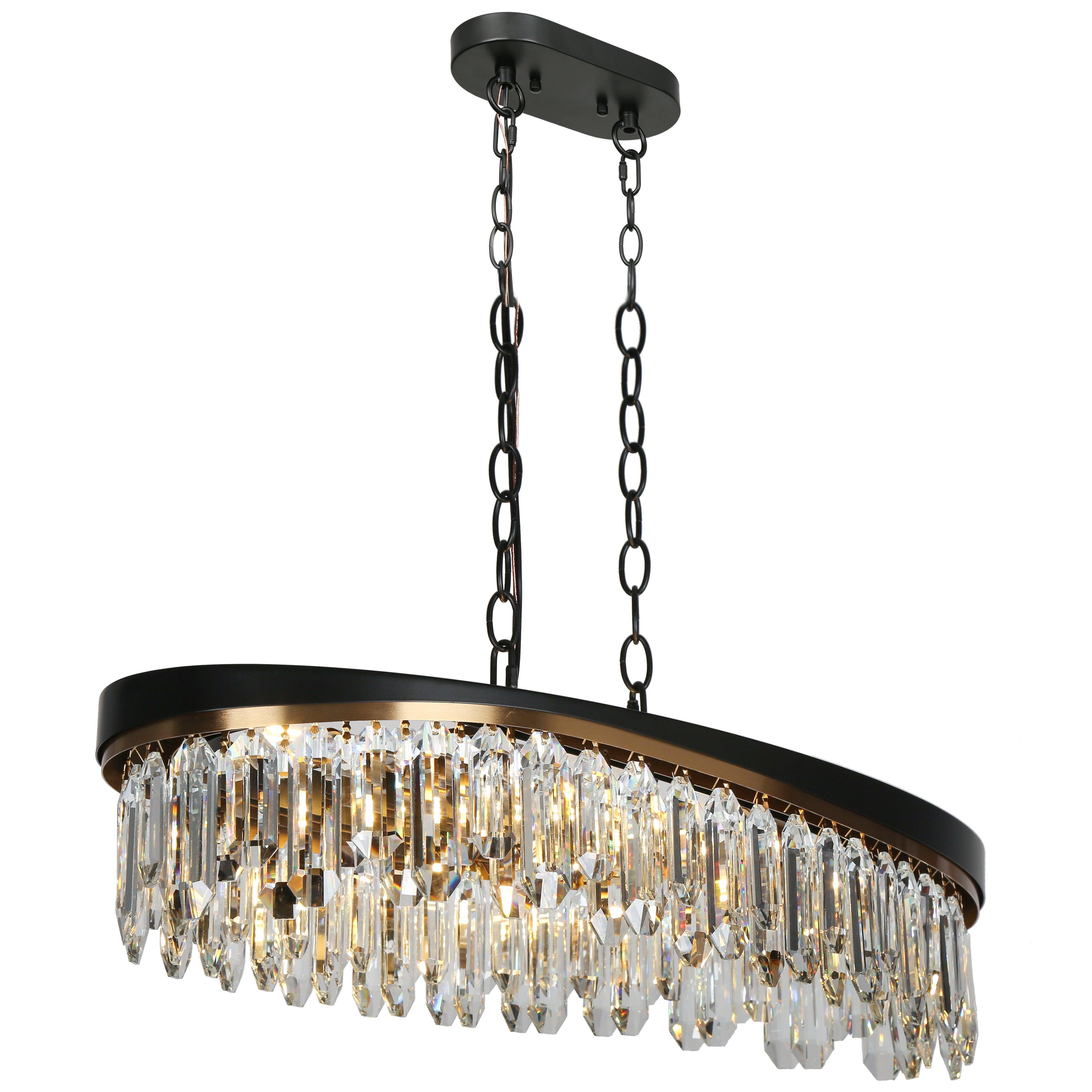 6-Light Large Crystal Kitchen Island Chandeliers