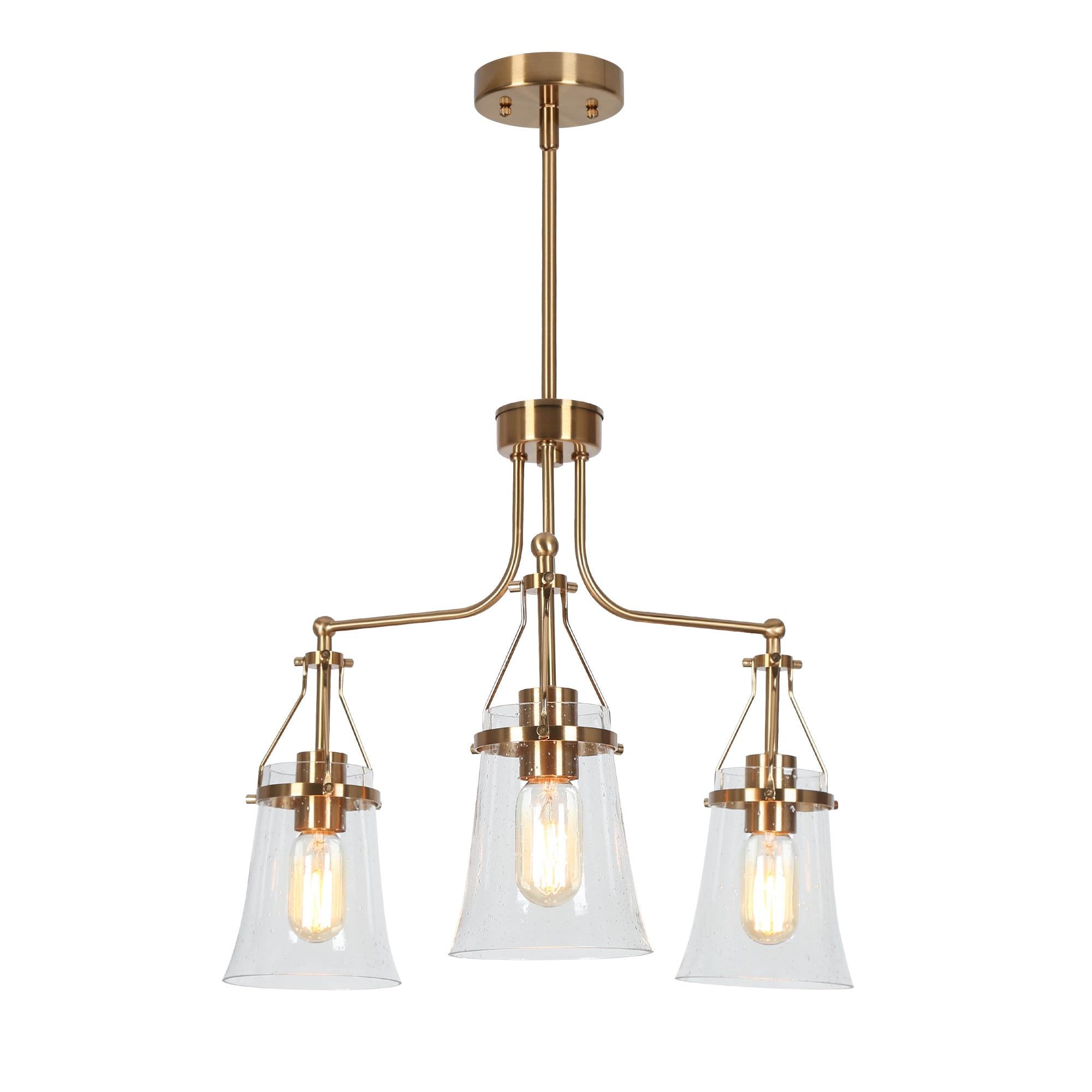 Auisre 3-Light Small Brass Chandelier