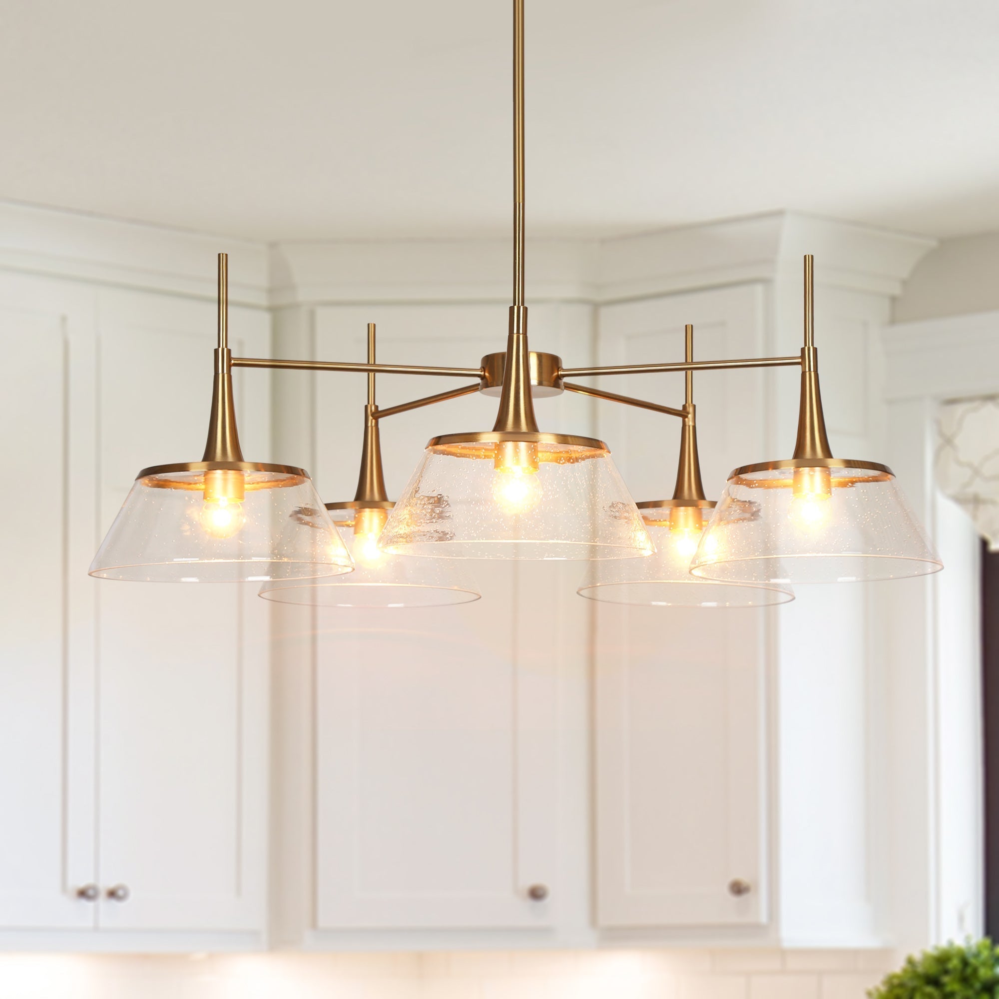 Quoridan 5-Light Large Brass Chandelier
