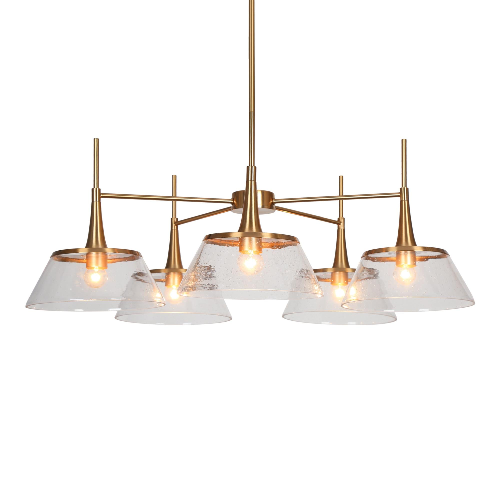 Quoridan 5-Light Large Brass Chandelier