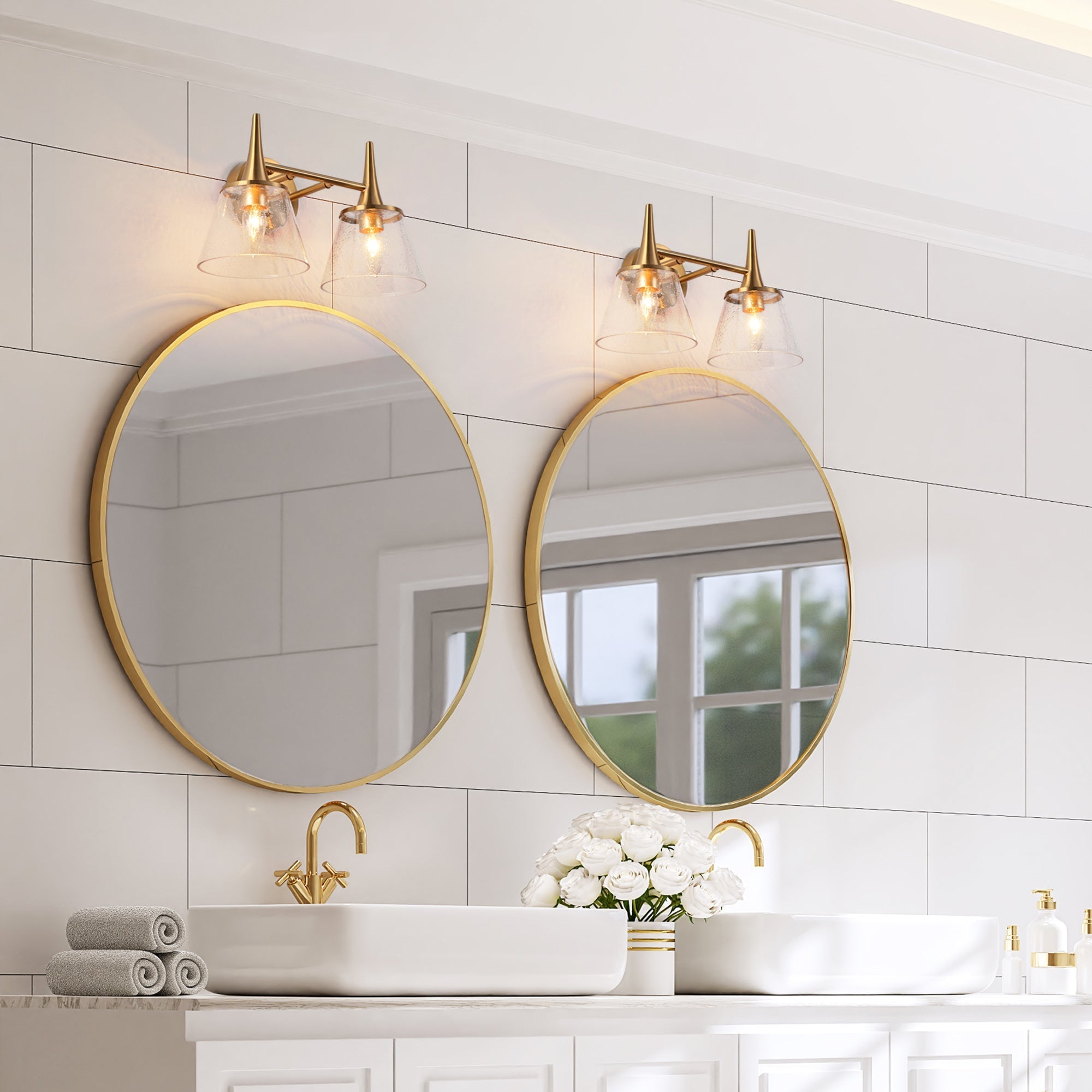 Quoridan 2-Light Gold Vanity Light