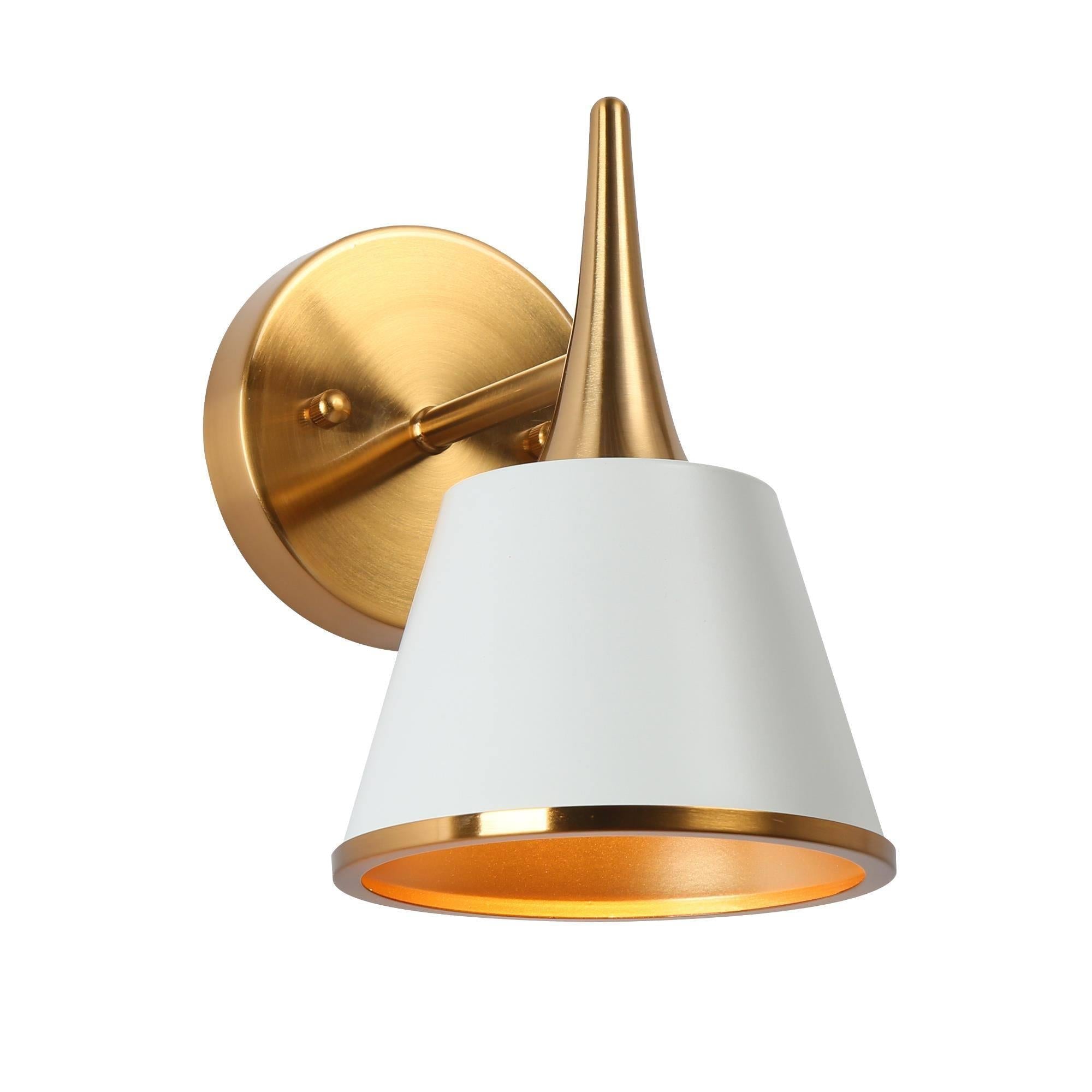 Idaikos 1-Light White and Brass Vanity Light