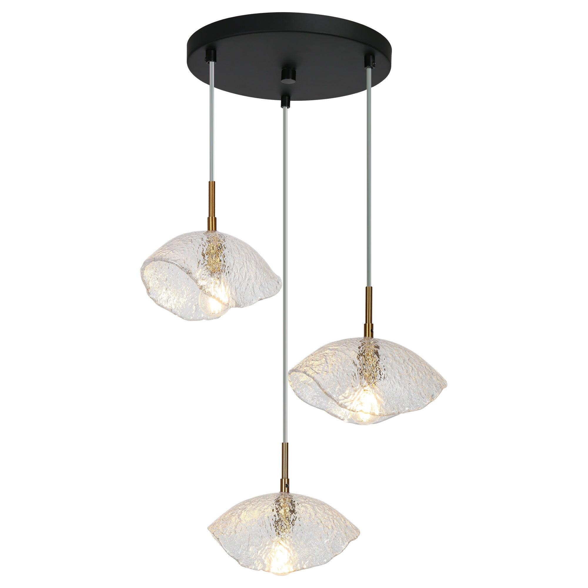 3-Light Cluster Glass Pendant Chandelier Lights
