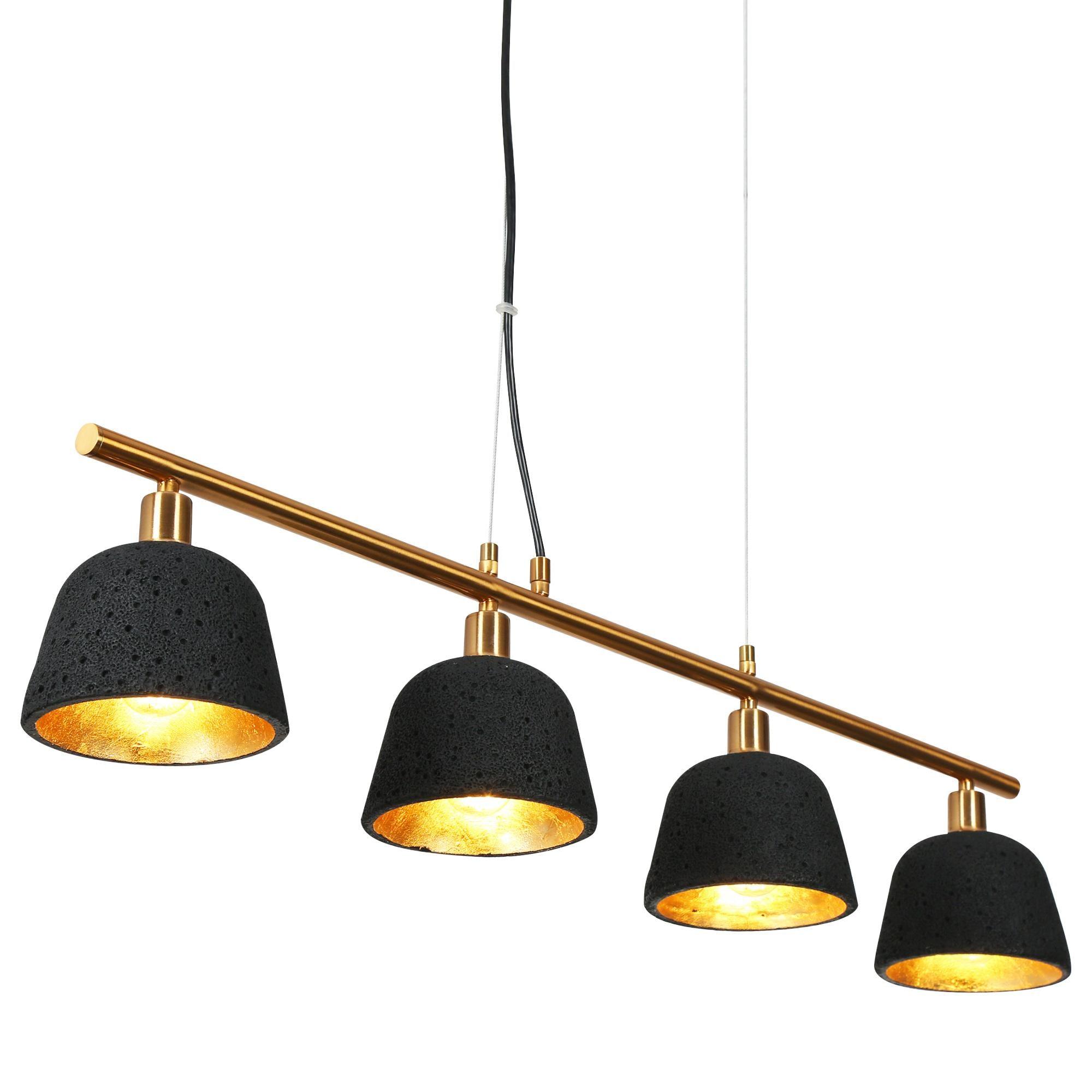 4-Light Black Gold Chandelier Linear Island Lights