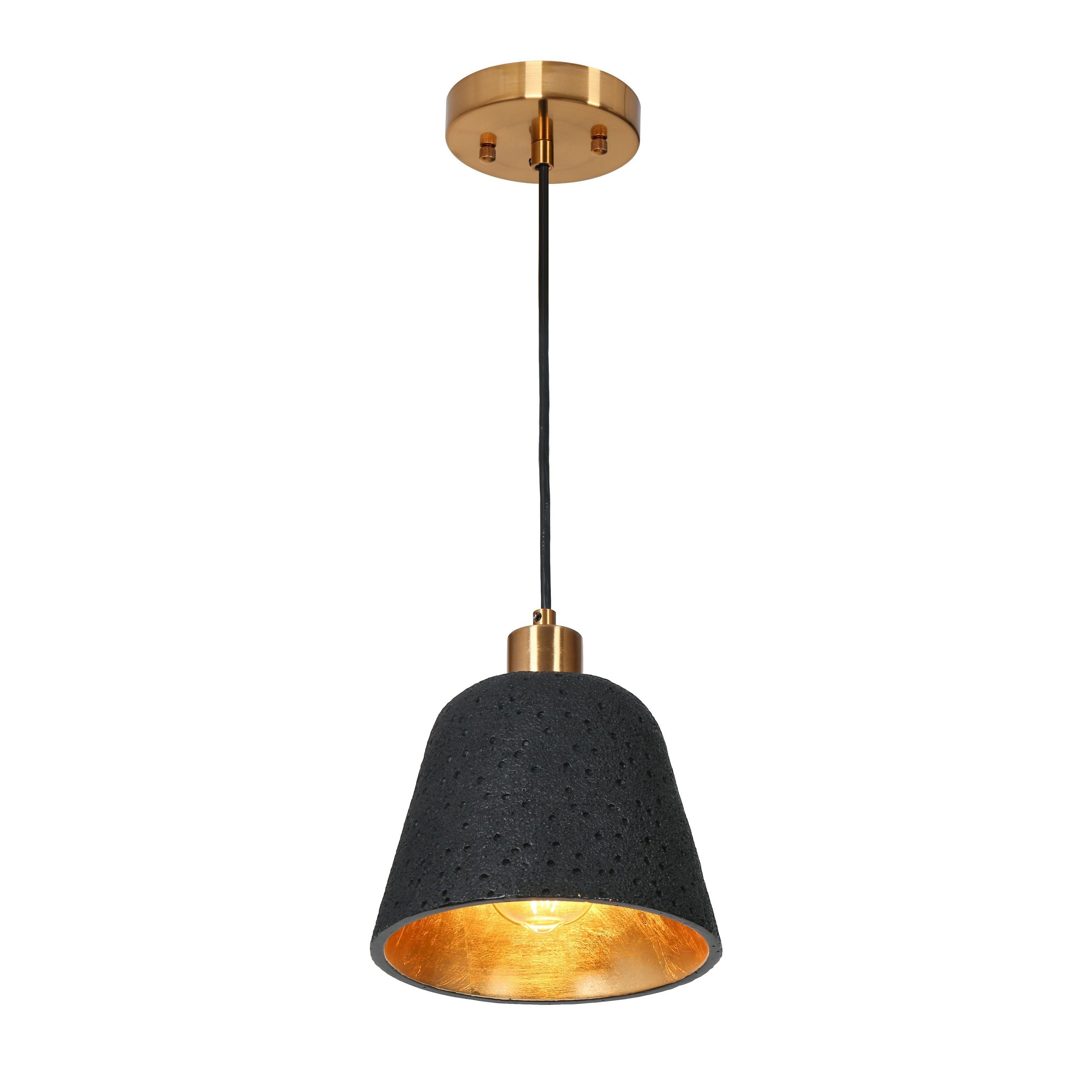 1-Light Modern Black Gold Pendant Light