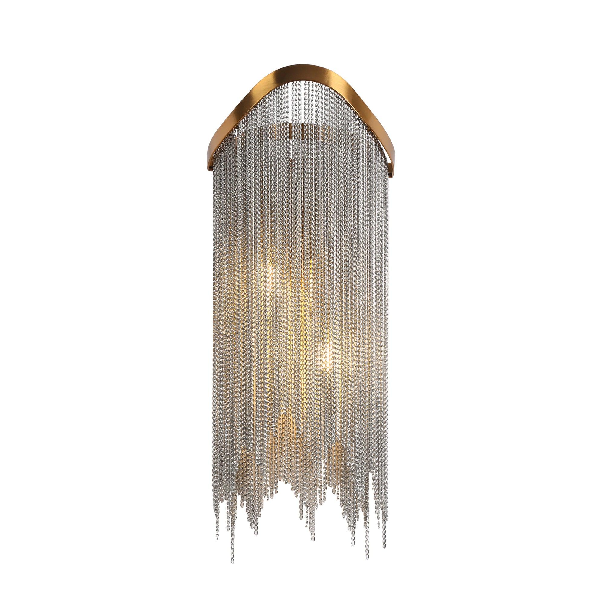 1-Light Modern Wall Sconce with Aluminum Chains