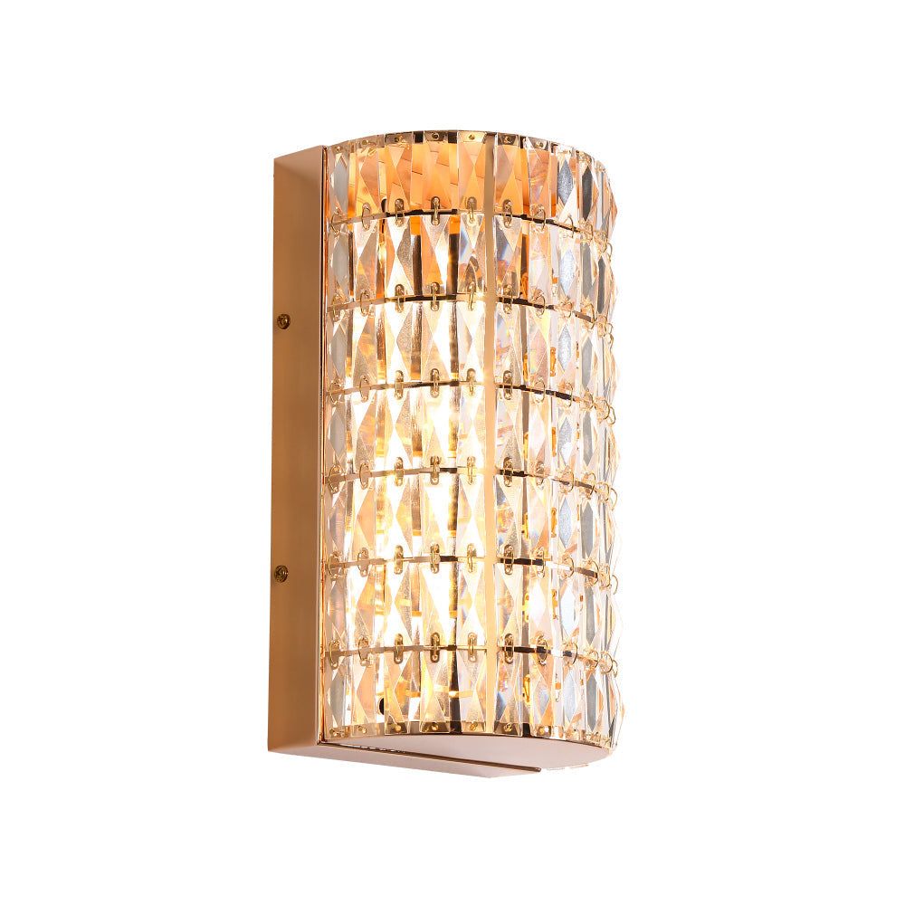 Brusmogan 1-Light Modern Gold Crystal LED Indoor Wall Sconces