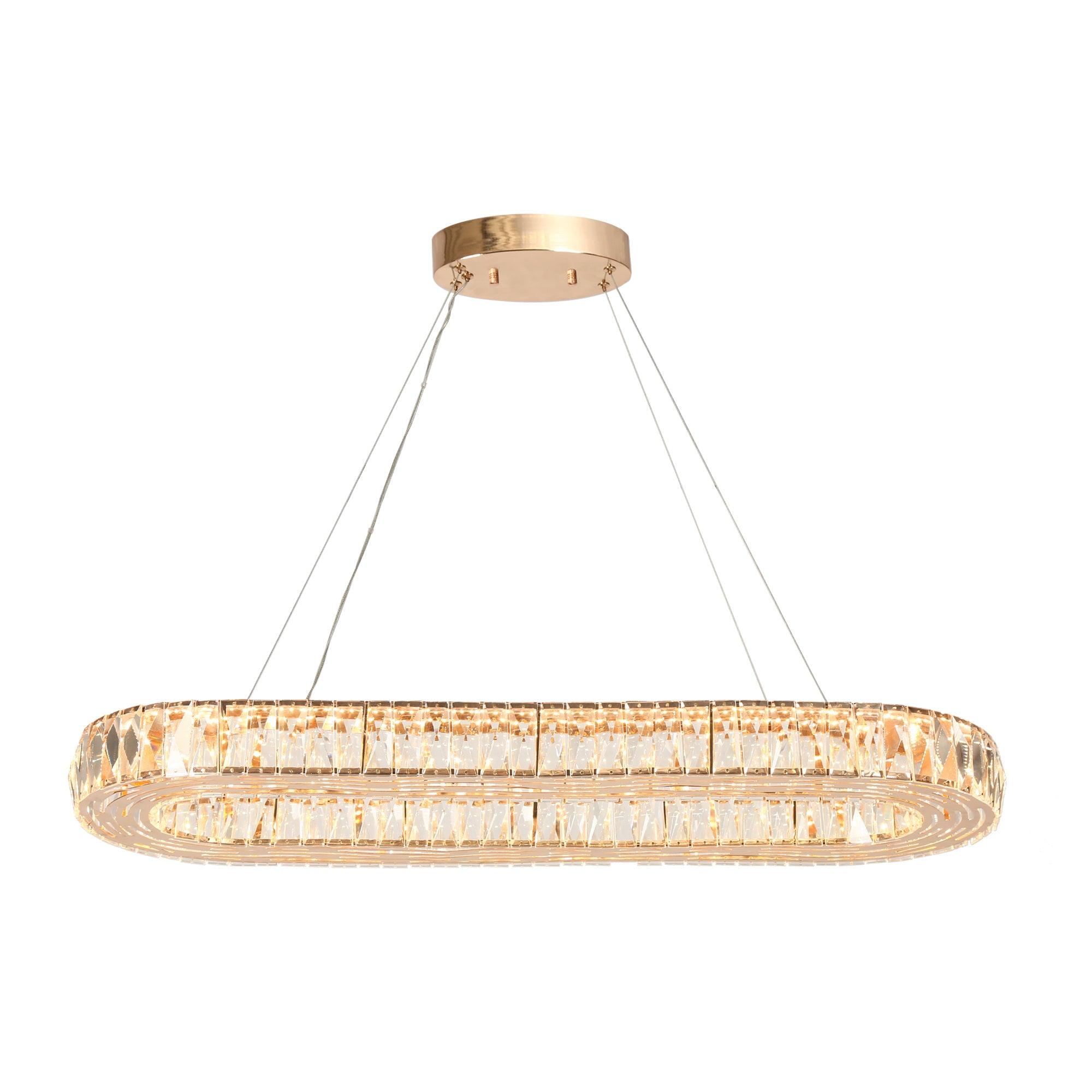 Gold LED Crystal Kitchen Island Chandeliers