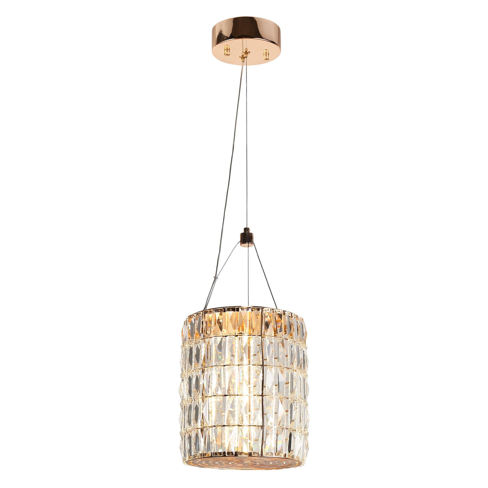 Crystal LED Cylinder Chandelier Pendant Lights