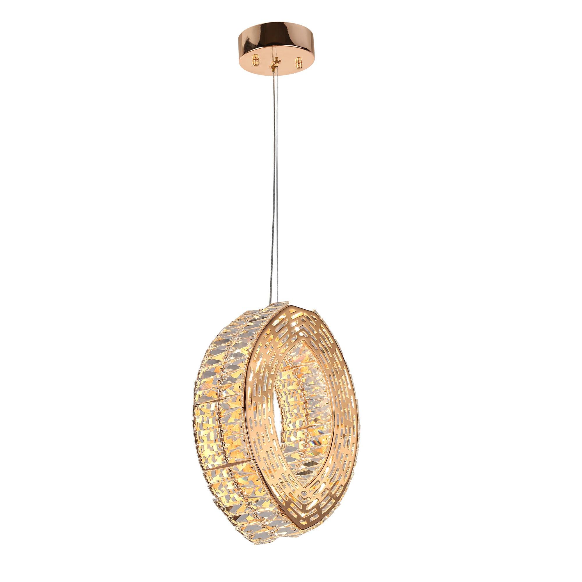 1-Light Crystal LED Pendant Lights