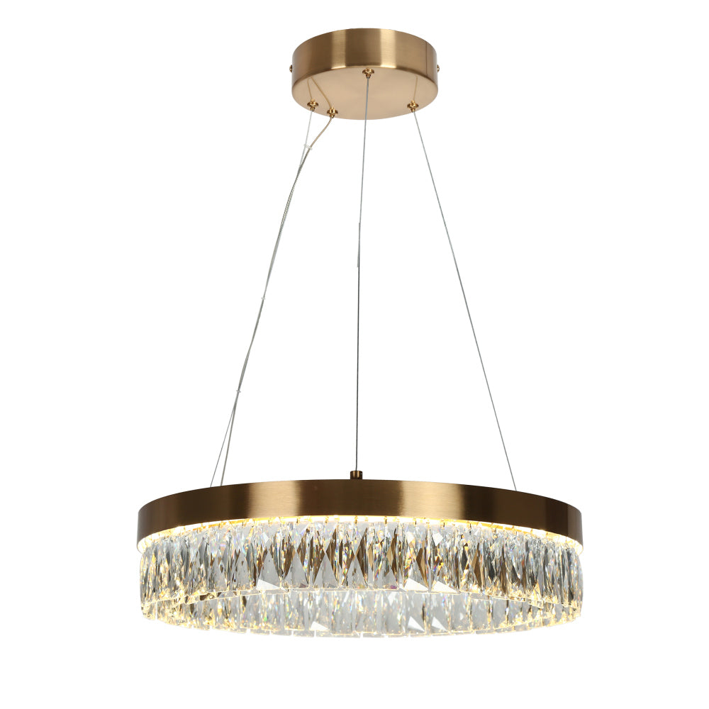 Celery 1-Light Small Gold Crystal LED Chandelier