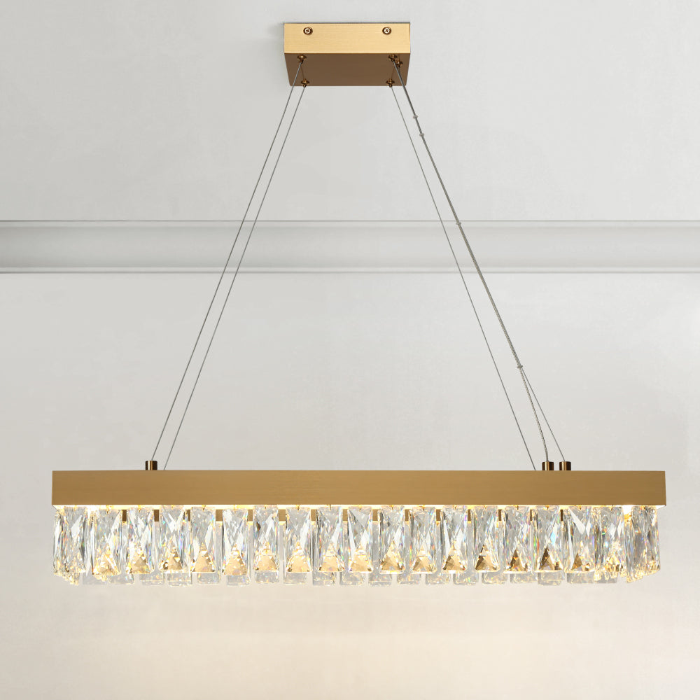 Celery 1-Light Large Gold Crystal LED Chandelier