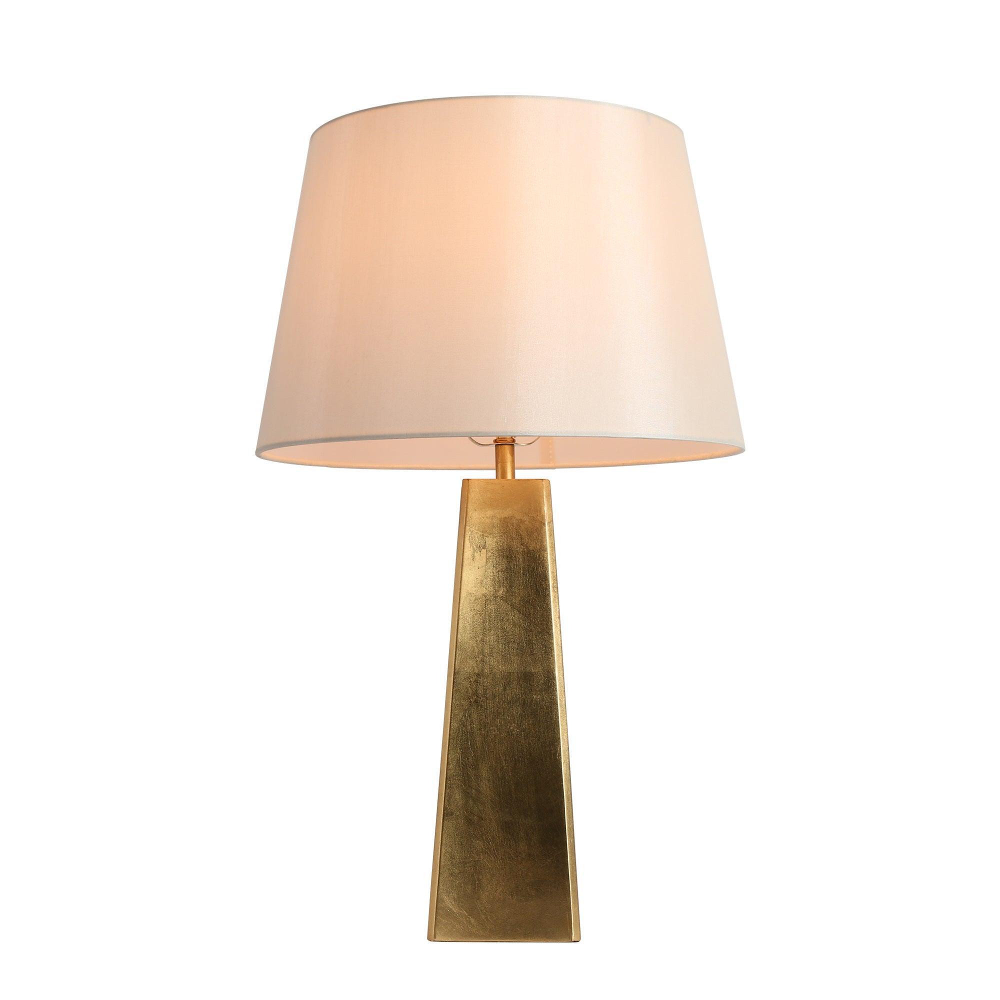 1-Light Gold White Table Lamp