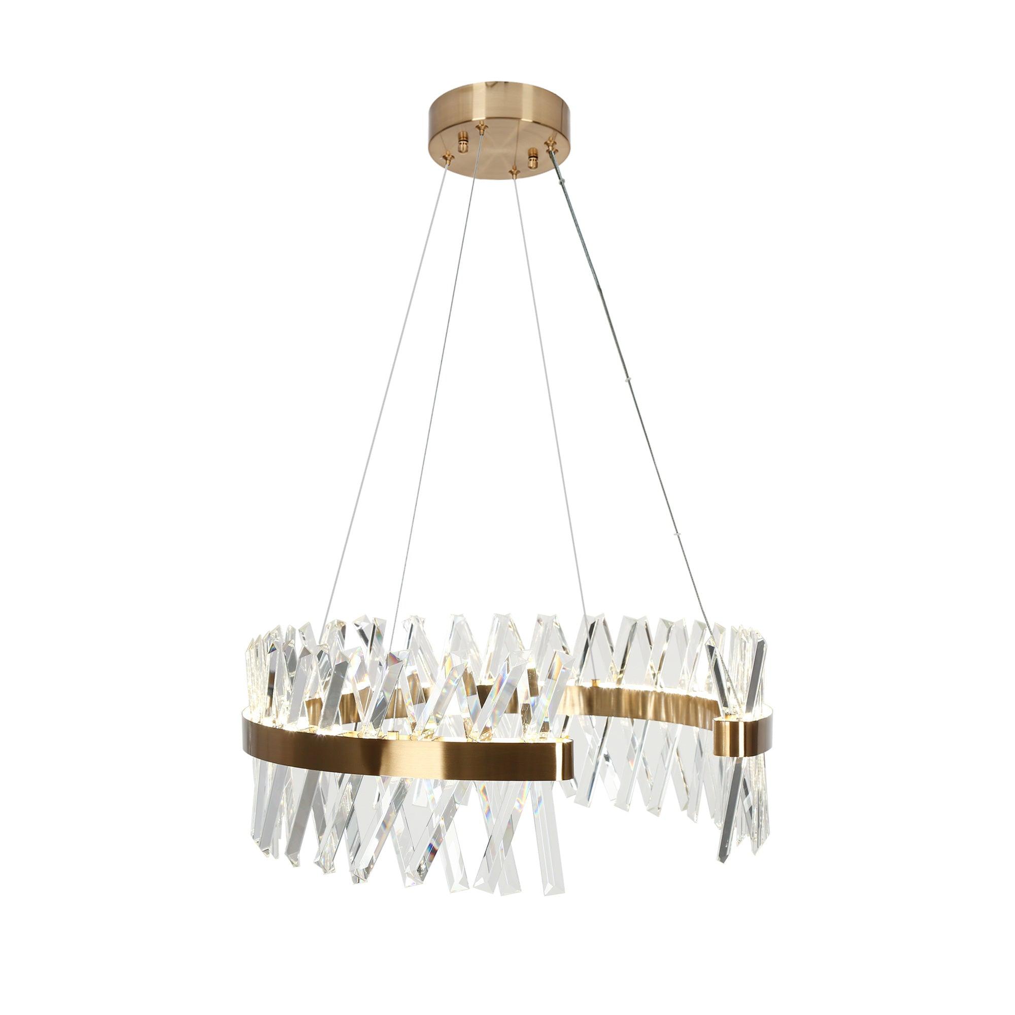 2-Light Crystal Drum LED Chandeliers Lights