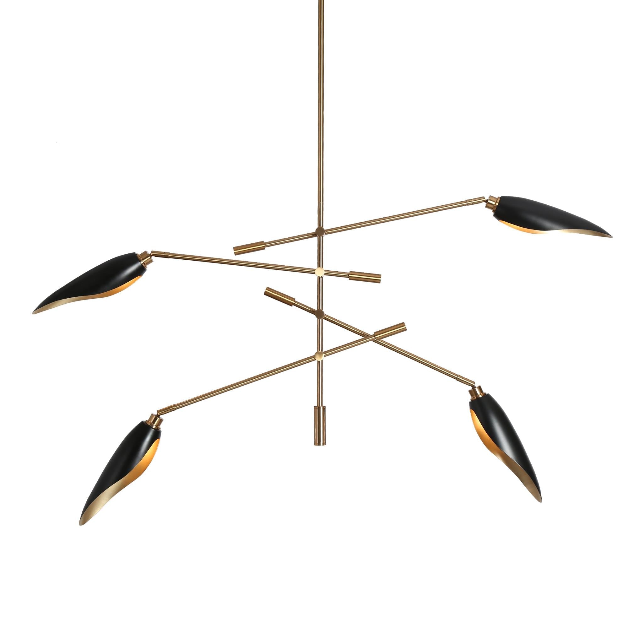 Toltehcwe 4-Light Oversized Black Chandelier