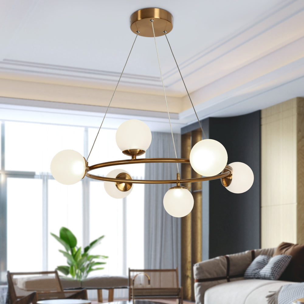 Luminasimin 6-Light Medium Gold LED Chandelier