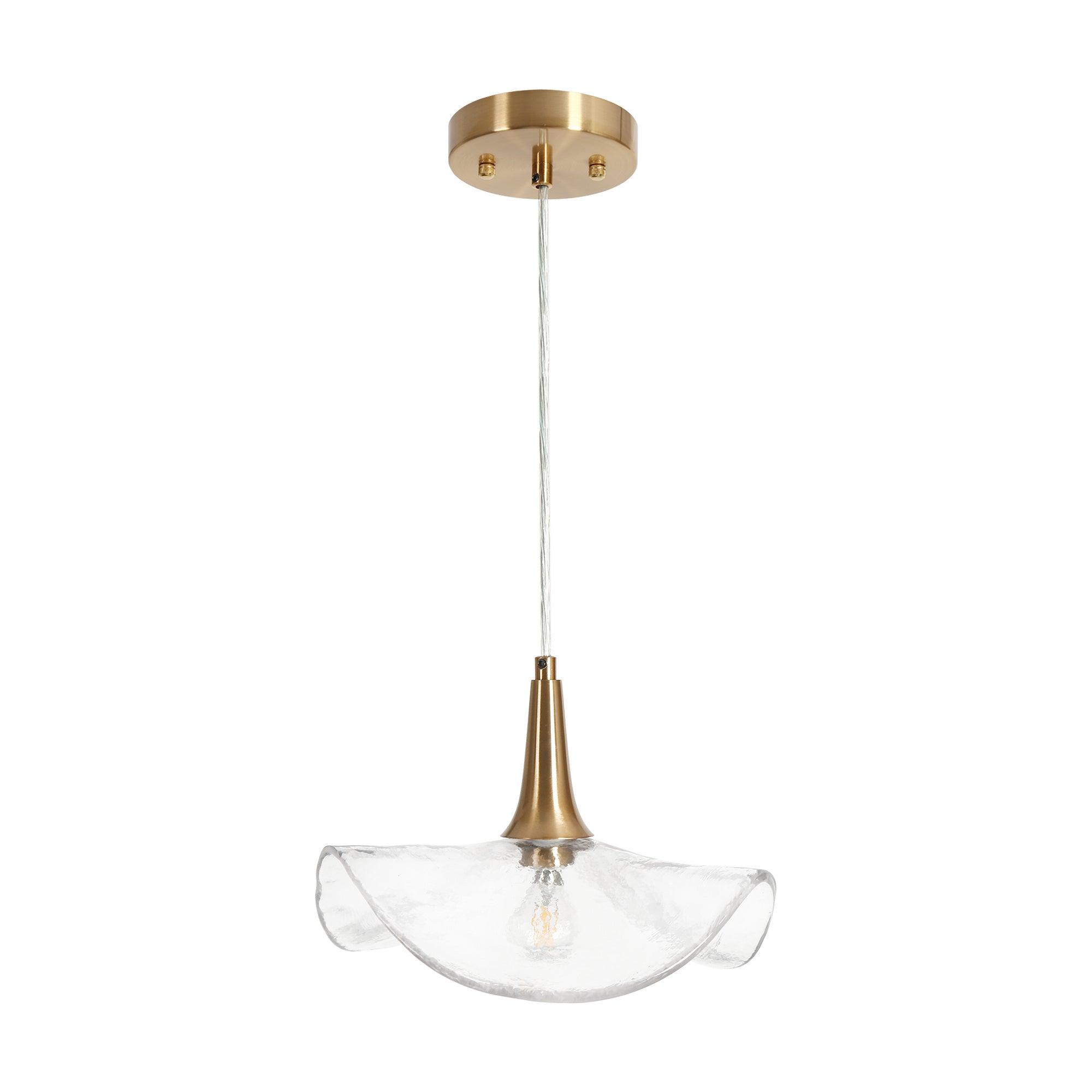 1-Light Brass Pendant Lamp